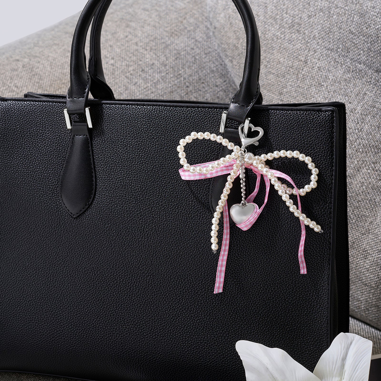 A Bow-Crush Pink Bag Charm - Image 2