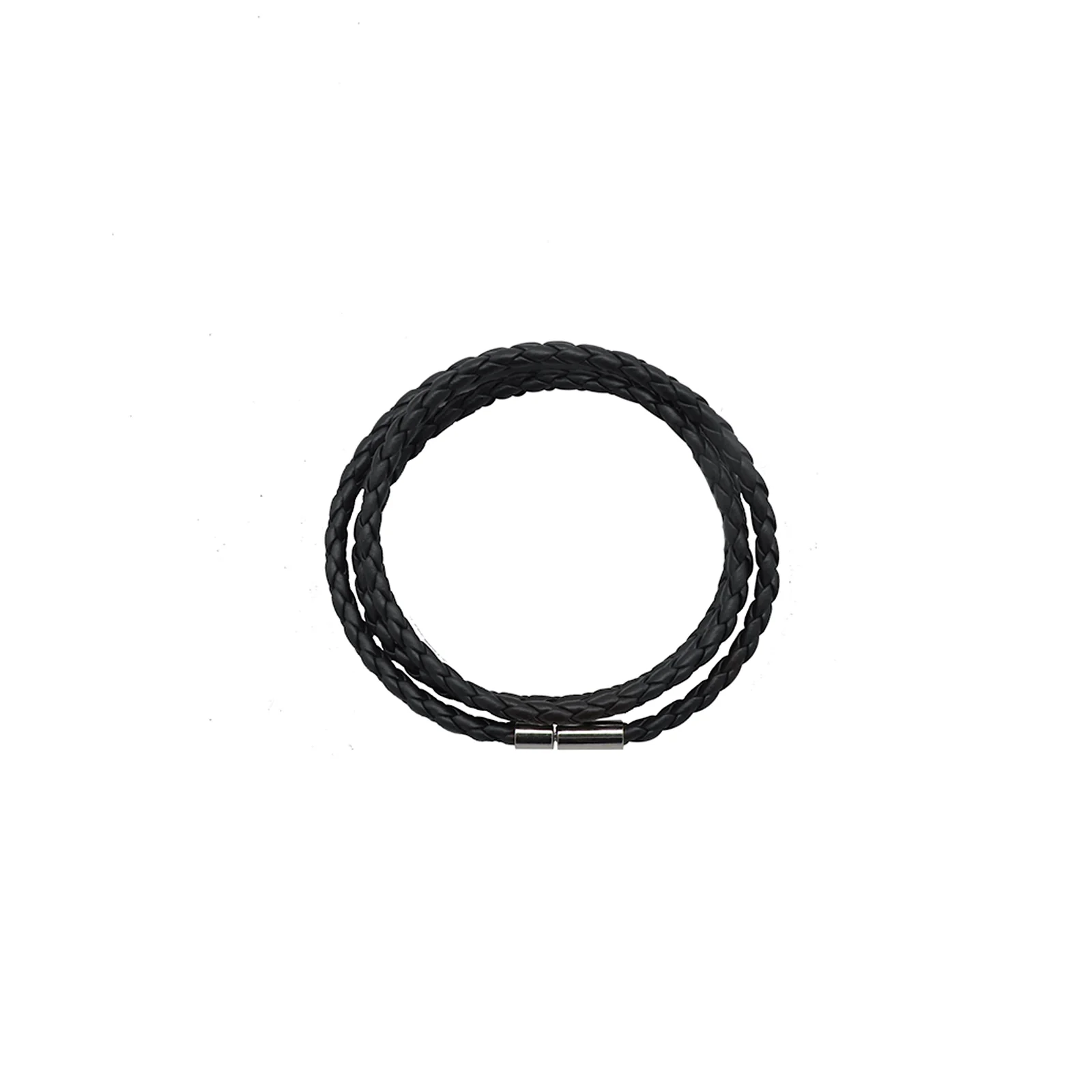 Aaron Braided Wrap Around Black Men's Bracelet - Image 4