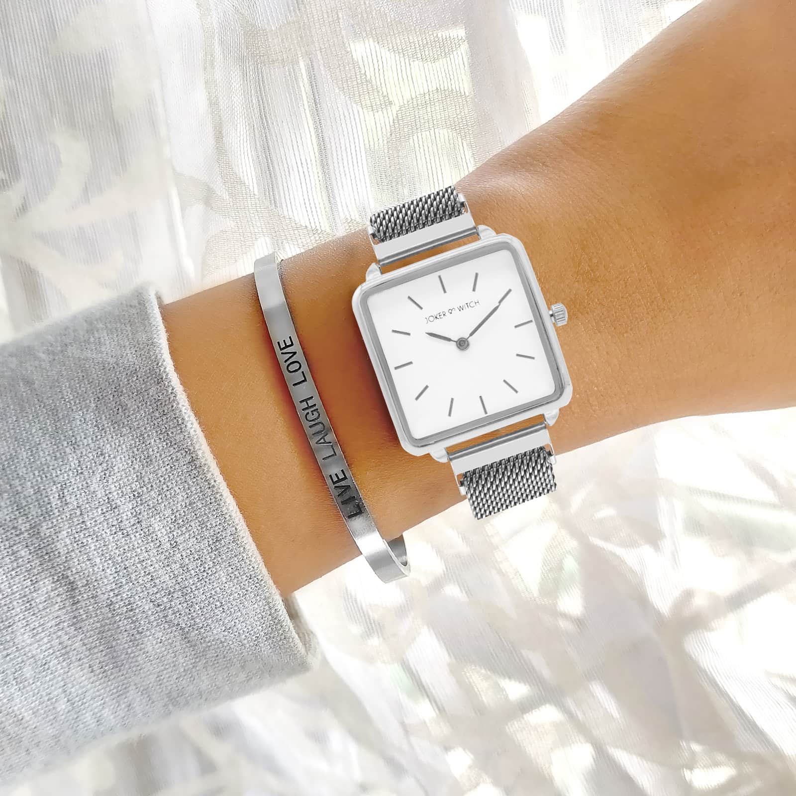 Adele Silver Magnetic Watch Bracelet Stack
