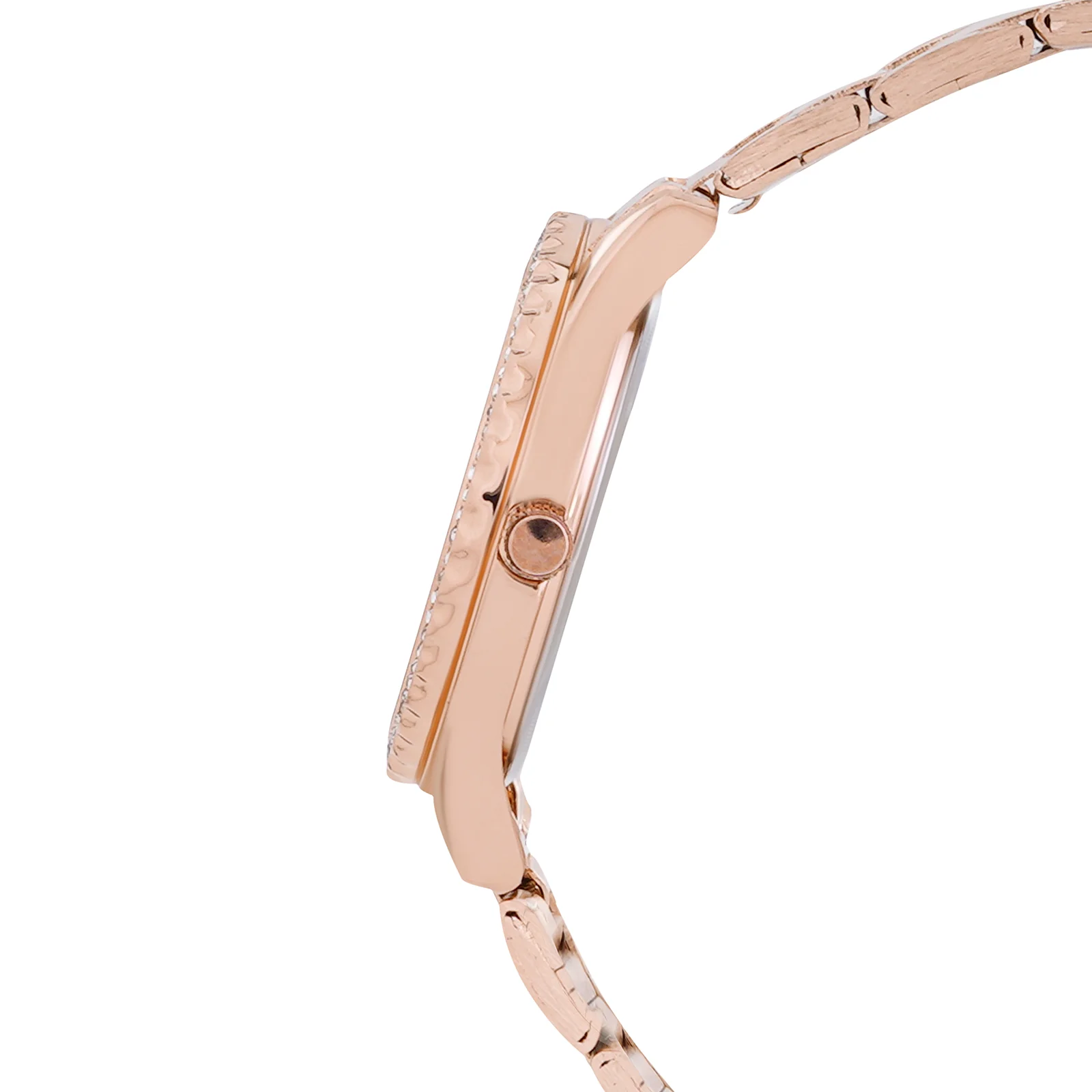Adrenalina White Medium Rhinestone Dial Rose Gold Linked Chain Strap Women's Watch - Image 5