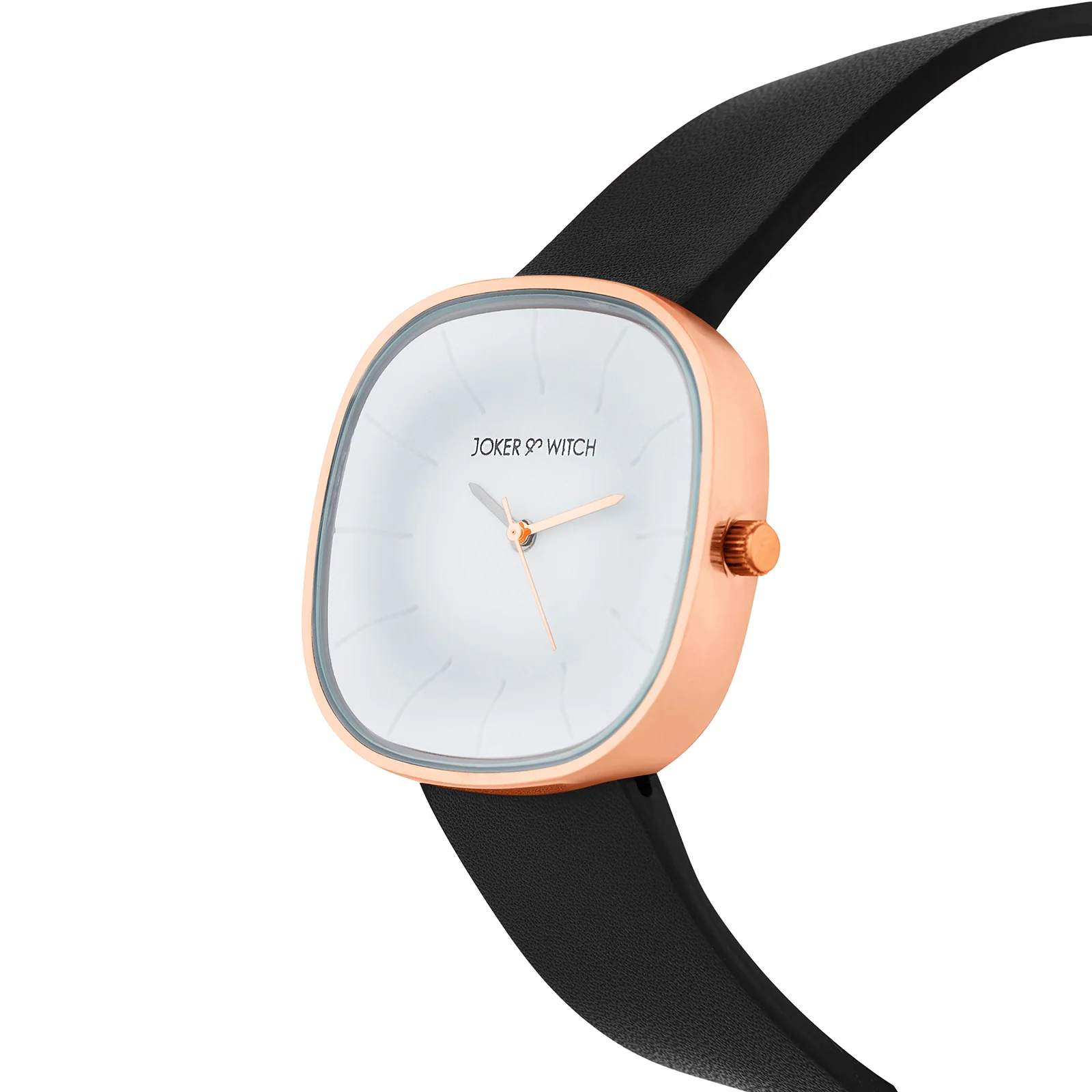 Albin White Large Square Dial Black PU Strap Women's Watch - Image 4