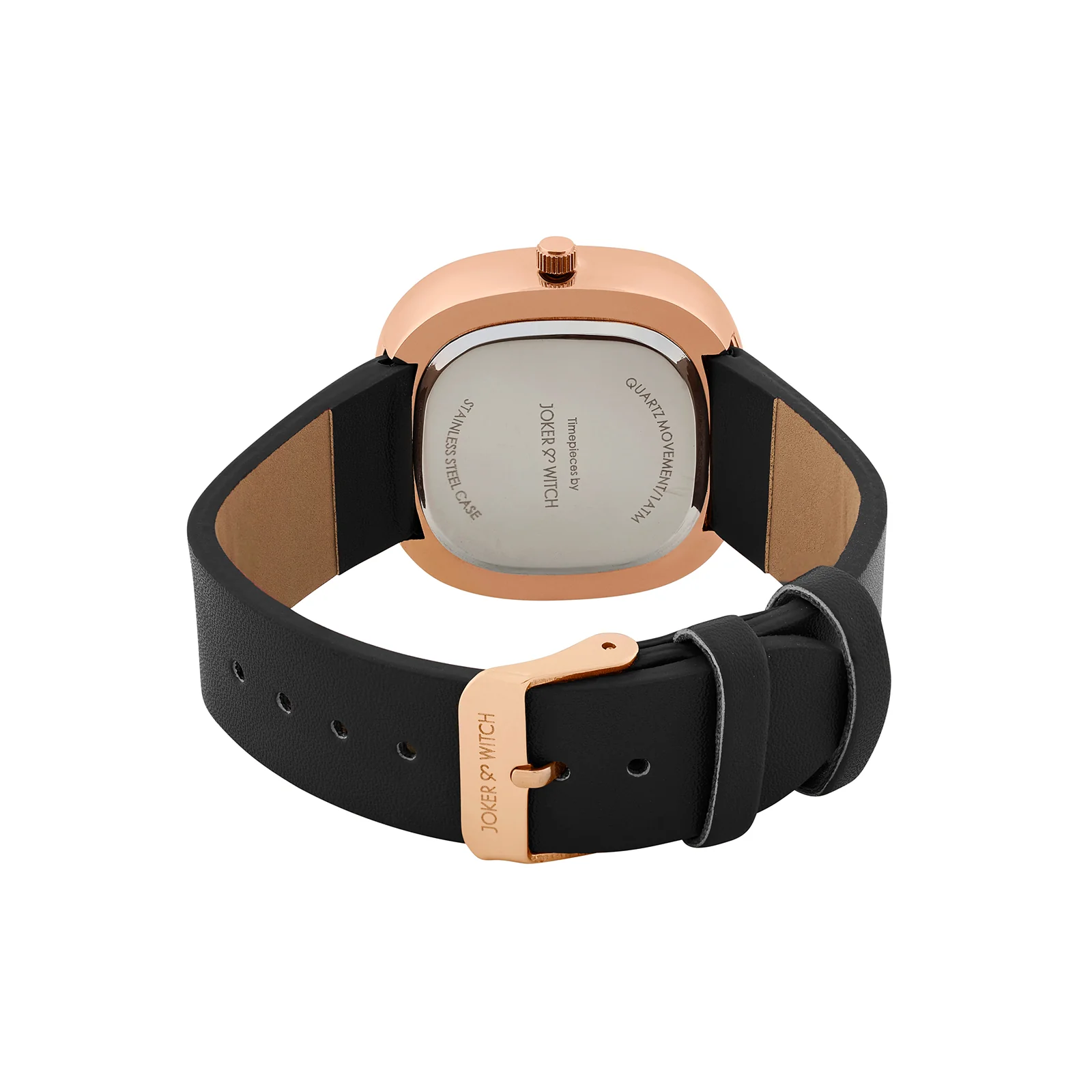 Albin White Large Square Dial Black PU Strap Women's Watch - Image 6