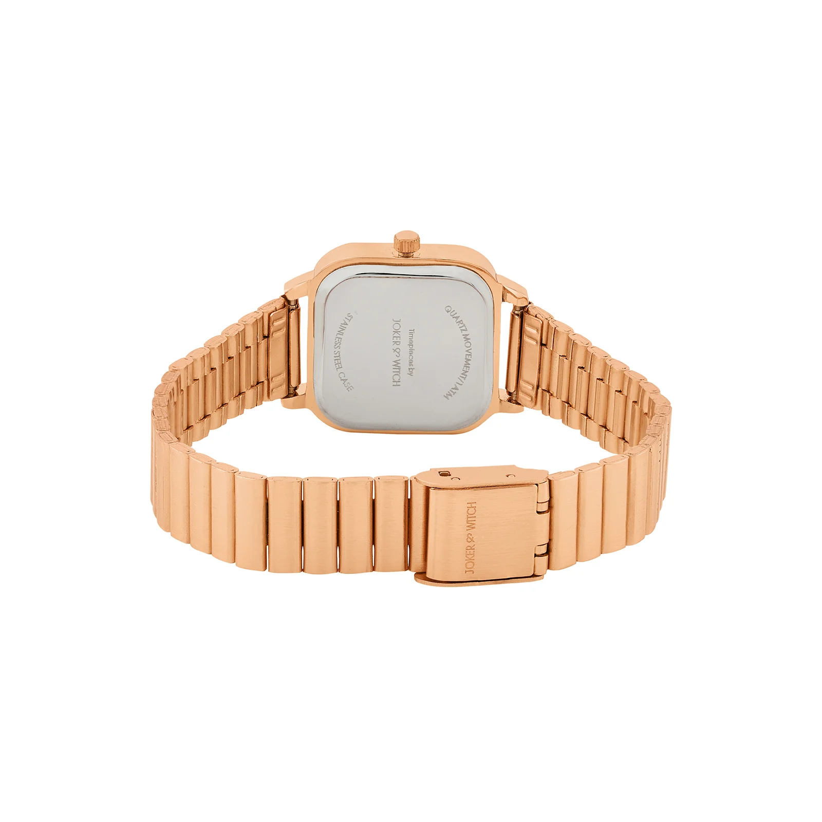 Alina Black Mini Square Dial Rose Gold Linked Chain Strap Women's Watch - Image 6