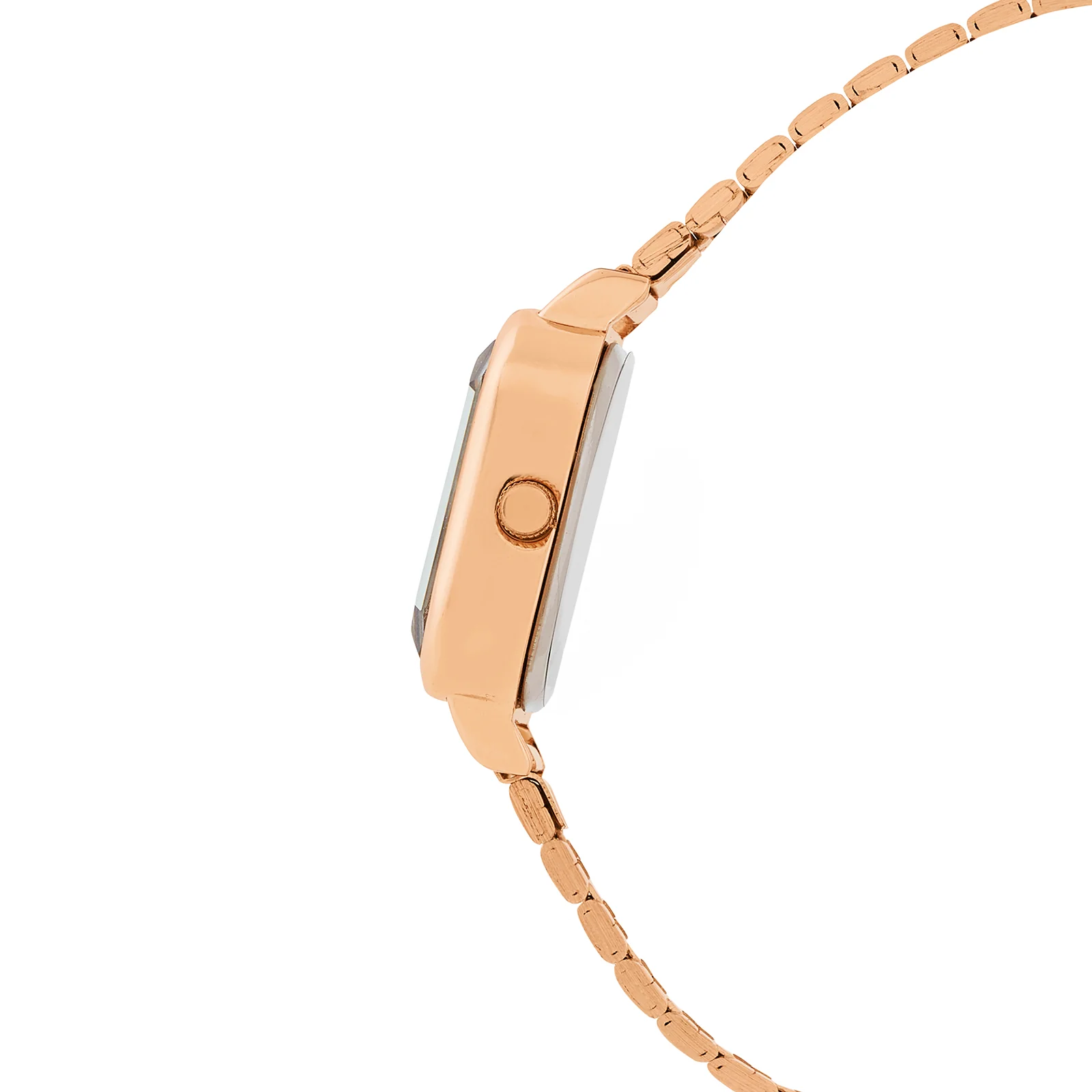 Alina White Mini Square Dial Rose Gold Linked Chain Strap Women's Watch - Image 5