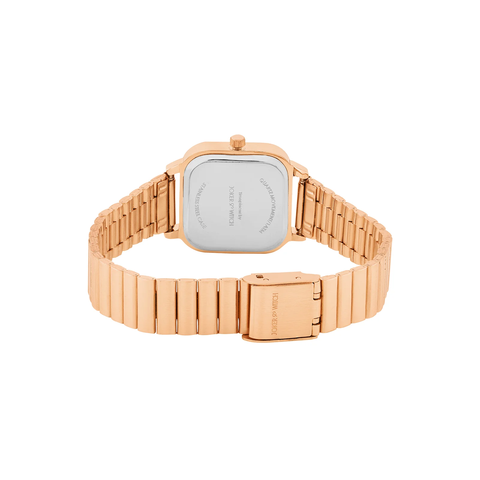Alina White Mini Square Dial Rose Gold Linked Chain Strap Women's Watch - Image 6