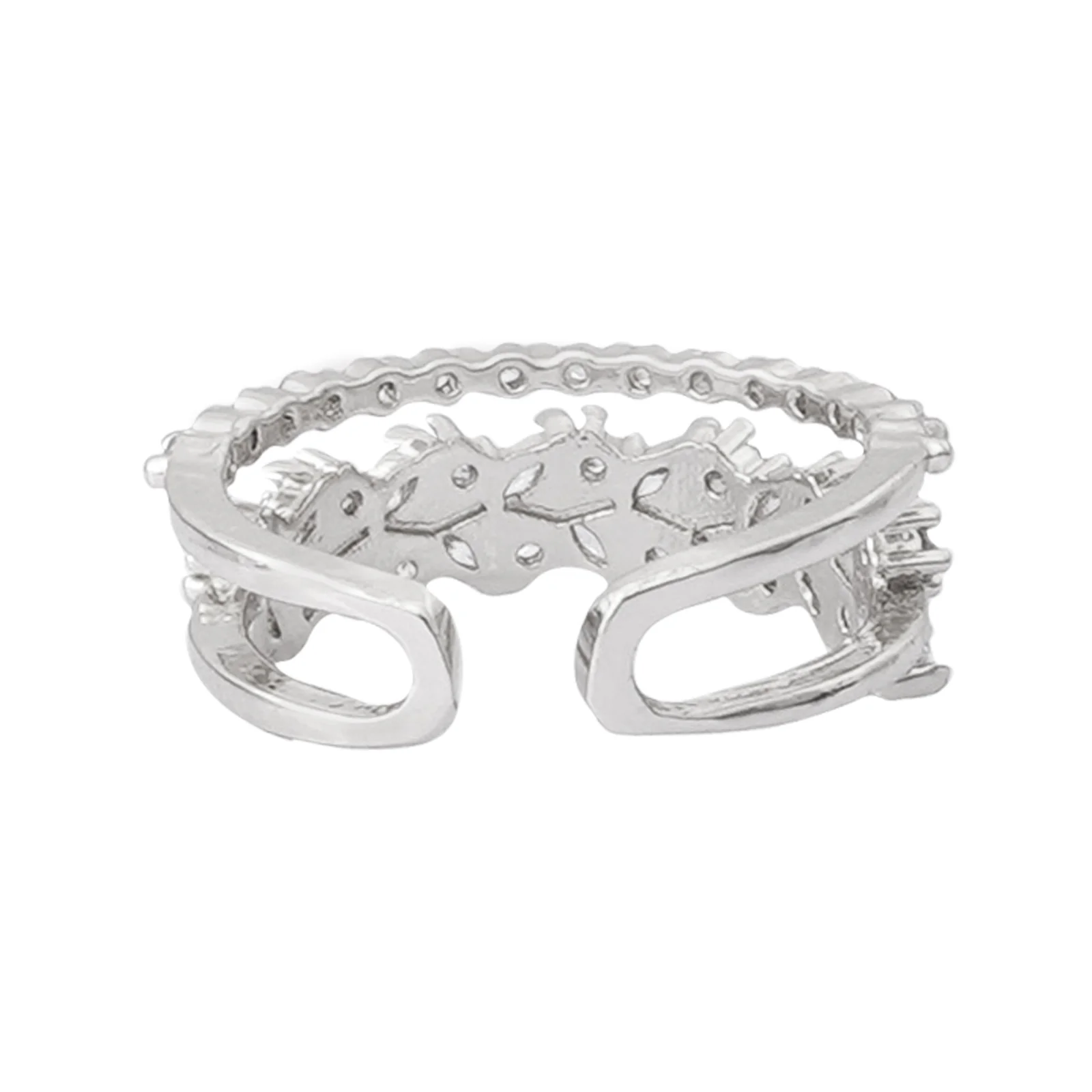 Amour Rhinestones Silver Ring - Image 6