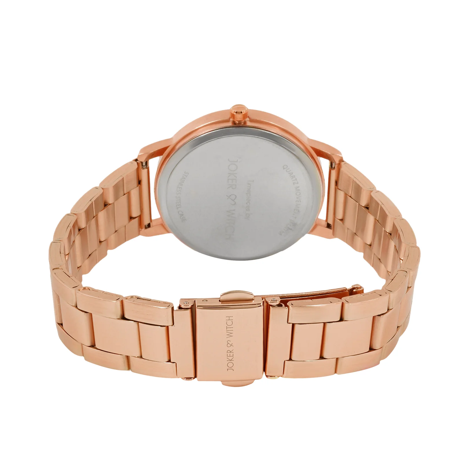 Amsterdam Taupe Medium Dial Rose Gold Linked Chain Strap Women's Watch - Image 6