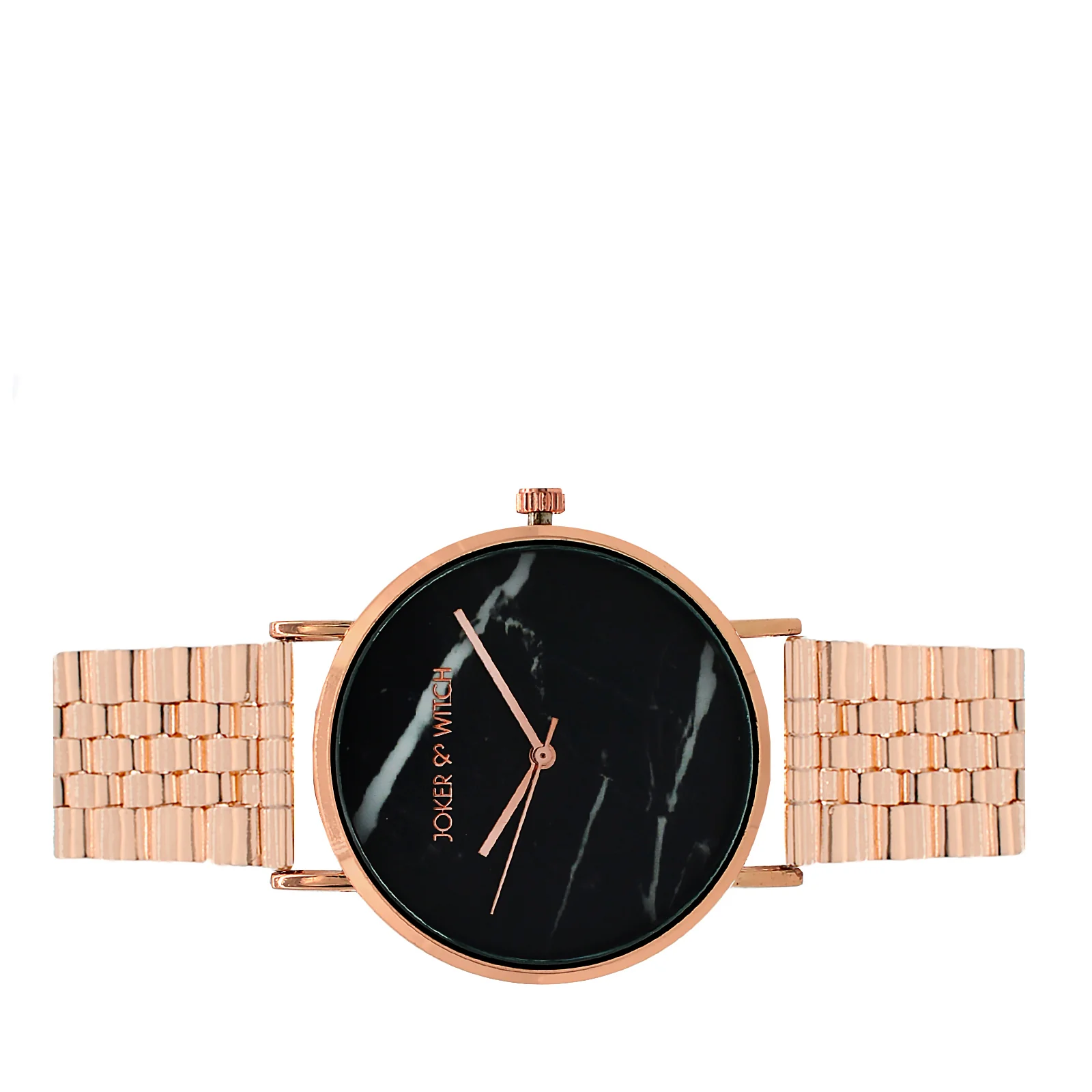 April Black Medium Dial Rose Gold Linked Chain Strap Women's Watch - Image 5