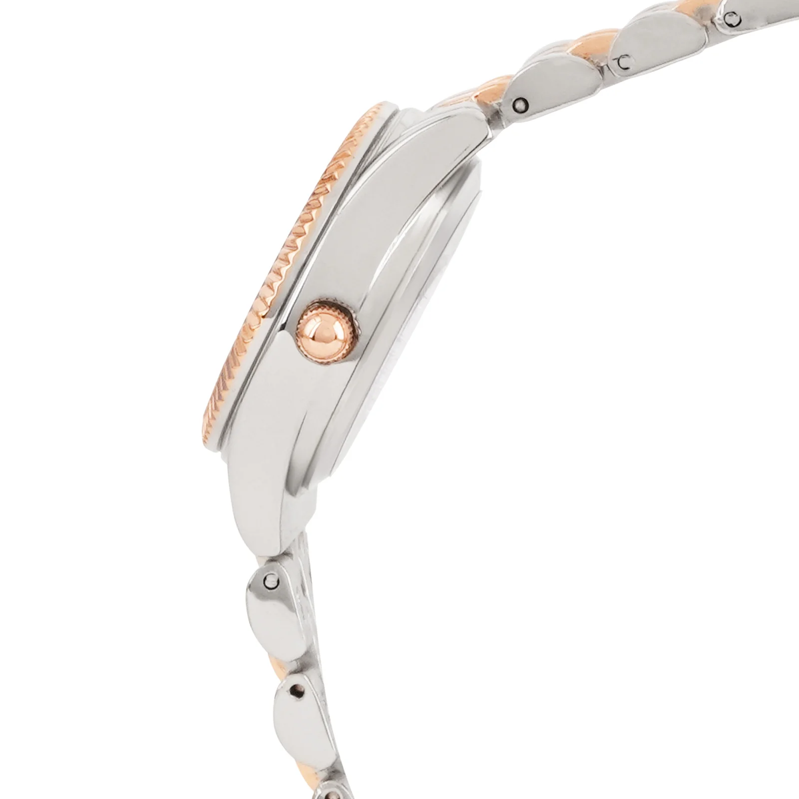 Arina Rose Gold Mini Dial Dual Tone Linked Chain Strap Women's Watch - Image 5