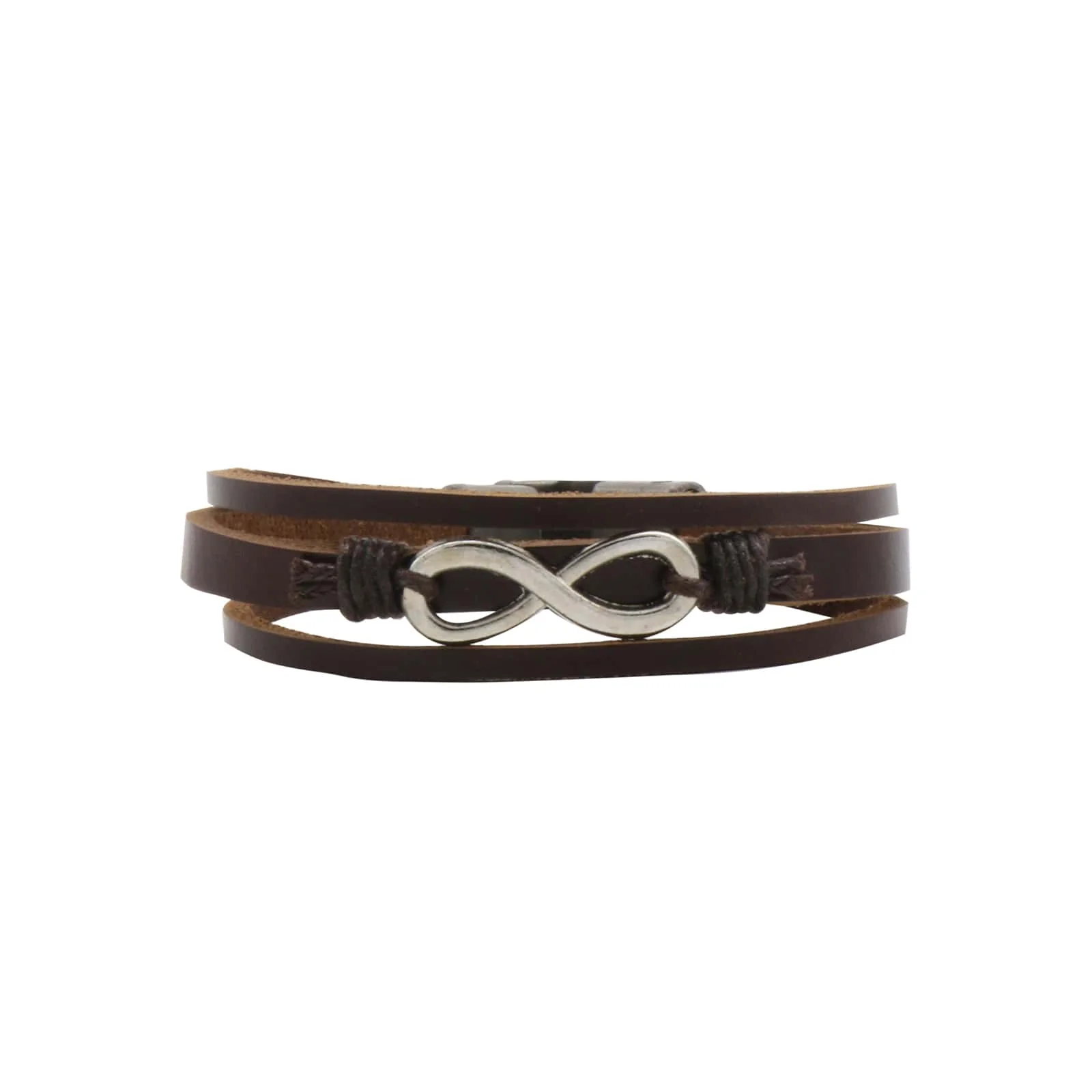 Asher Infinity Multi-Strand Brown Men's Bracelet - Image 2