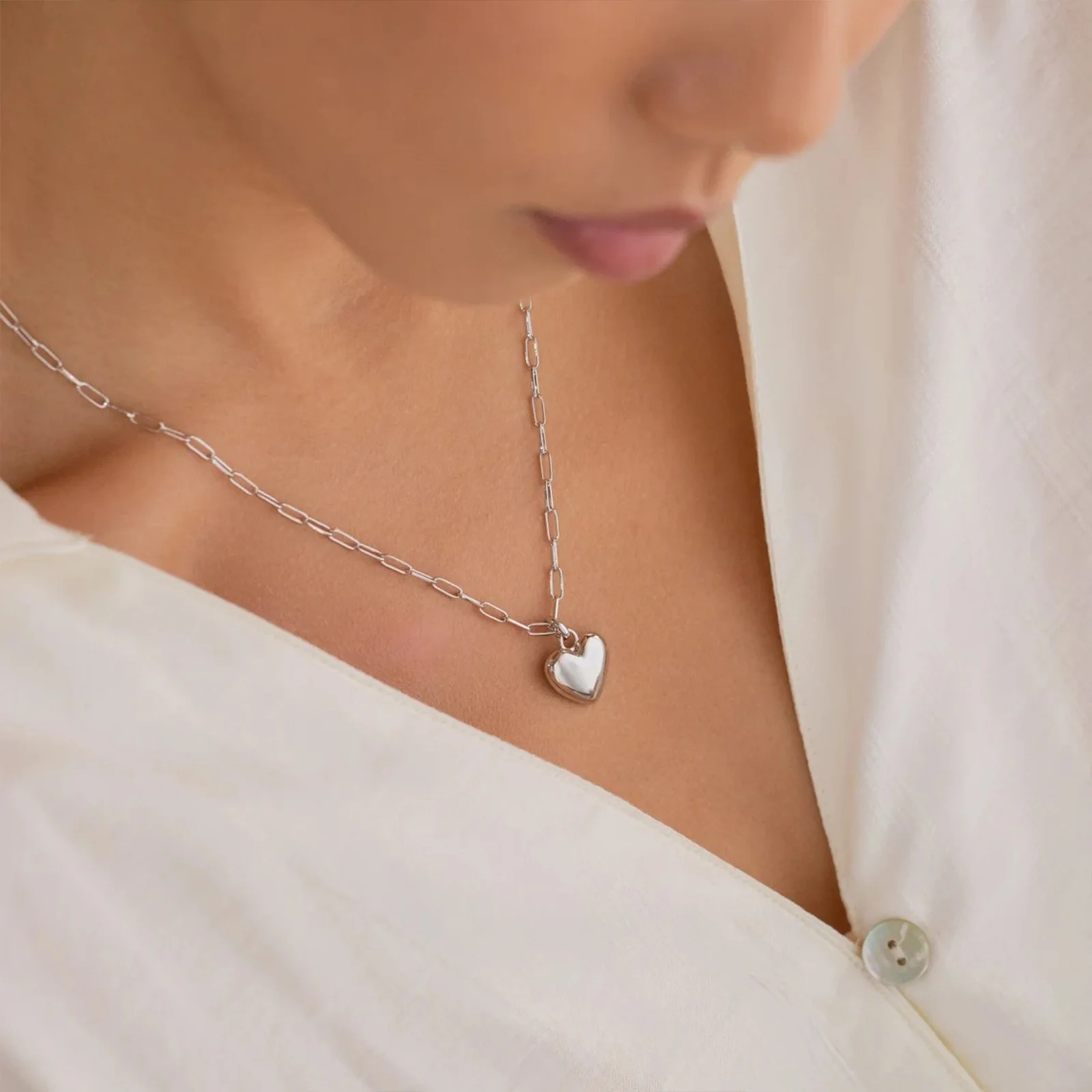 Bewitched Gilmore Dainty Heart Pendant Silver Necklace
