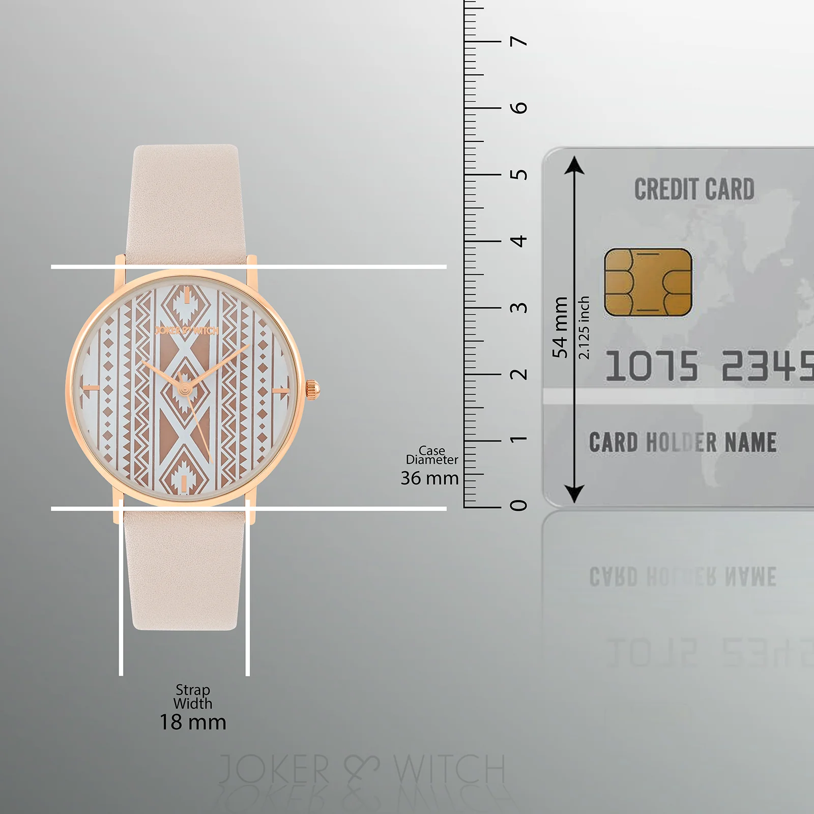 Printed Bohemian Brown Medium Dial PU Strap Women's Watch - Image 8