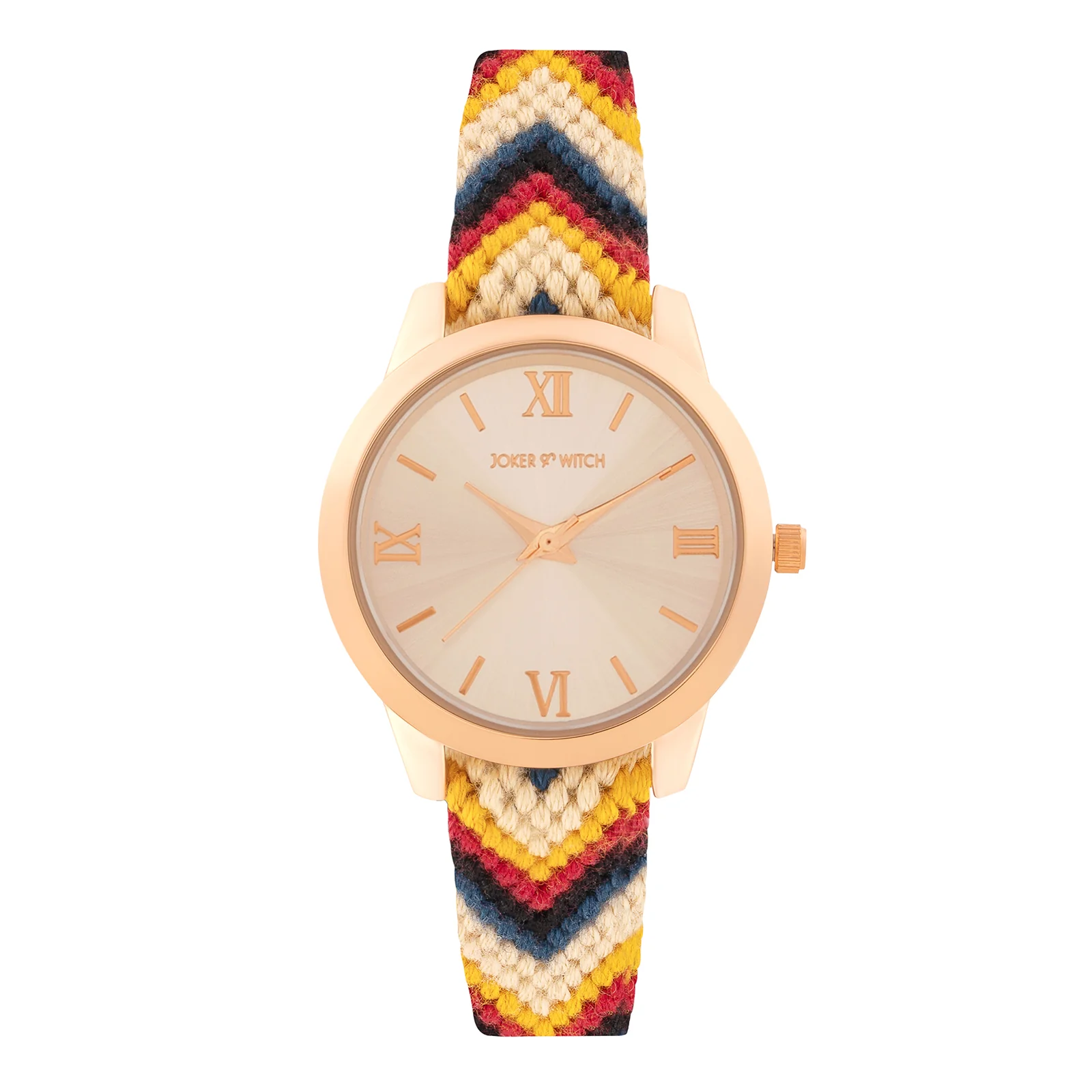 Boho Breeze Rose Gold Medium Dial Tribal Color Macrame Strap Women's Watch - Image 3