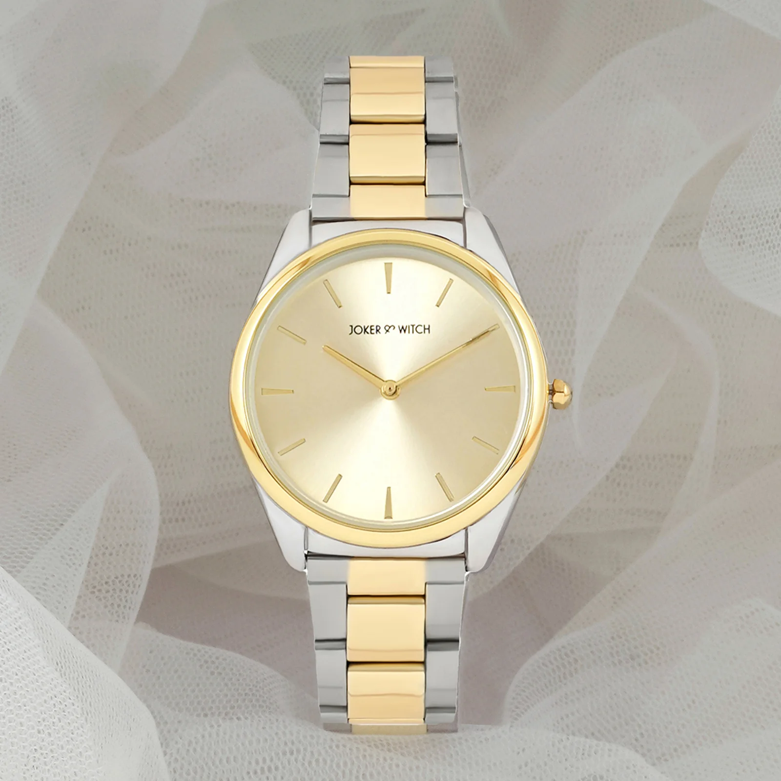 Brooklyn Gold Medium Dial Dual Tone Linked Chain Strap Women's Watch