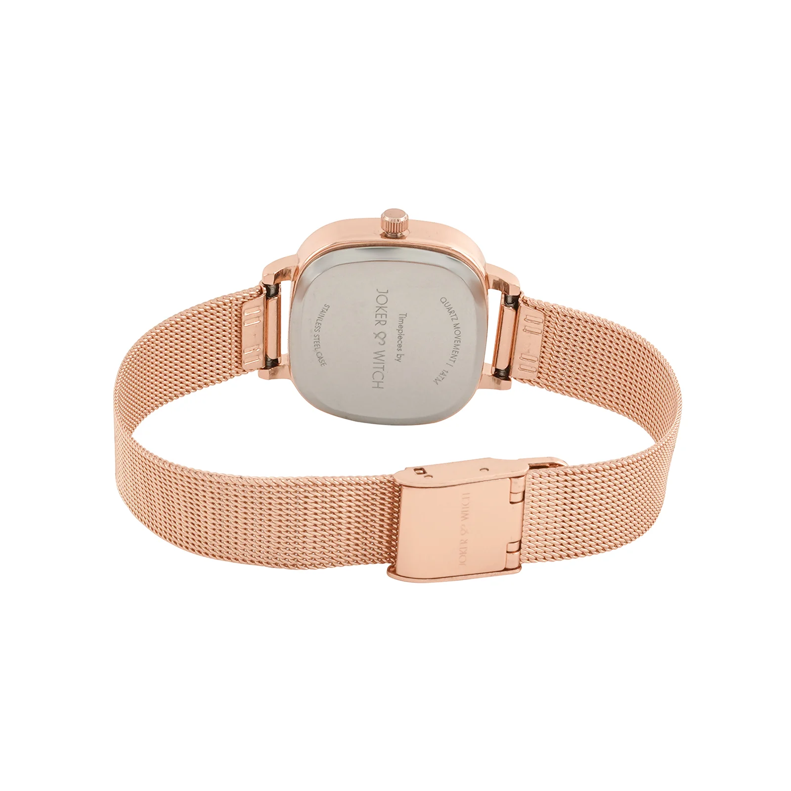 Cinque Beige Mini Square Dial Rose Gold Mesh Strap Women's Watch - Image 6