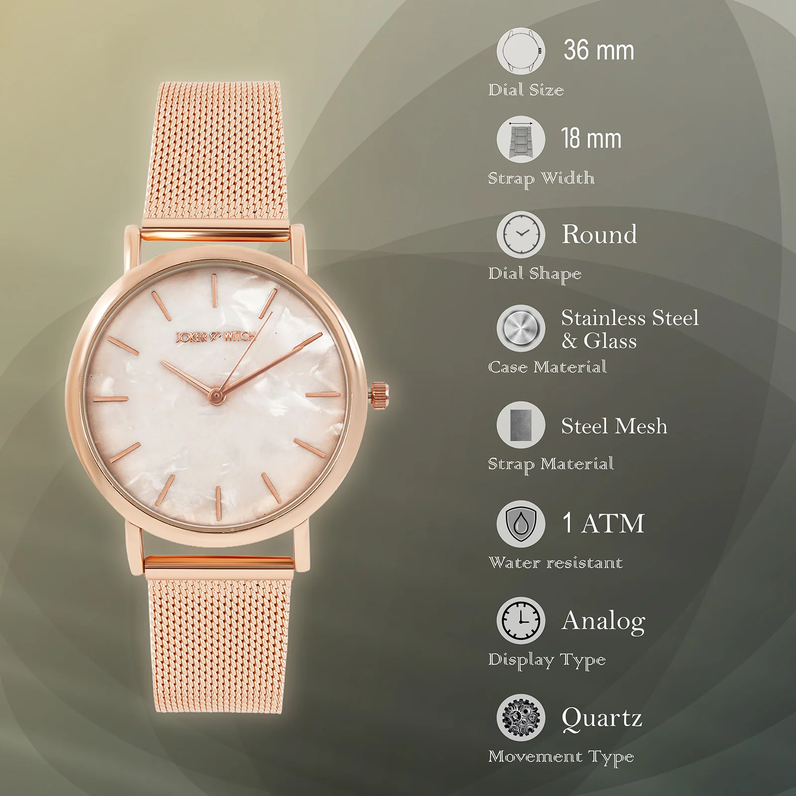 Copenhagen Rose Gold MOP Medium Dial Mesh Strap Women's Watch - Image 7