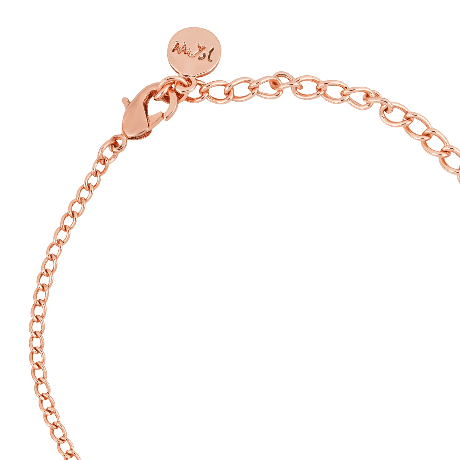 Dainty Heart Rhinestone Rose Gold Bracelet Charm - Image 5