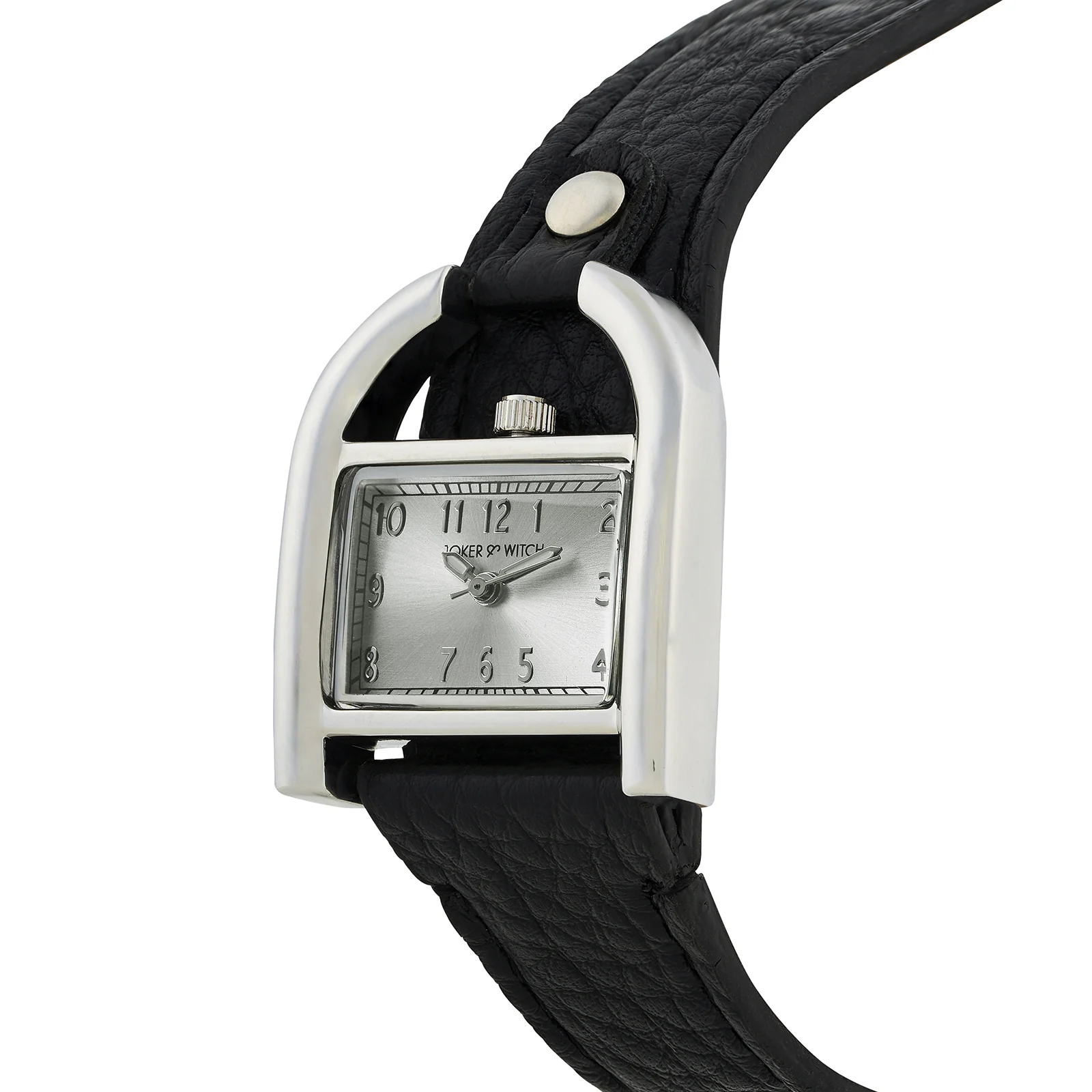 Dara Silver Medium Rectangle Dial Black PU Strap Women's Watch - Image 4