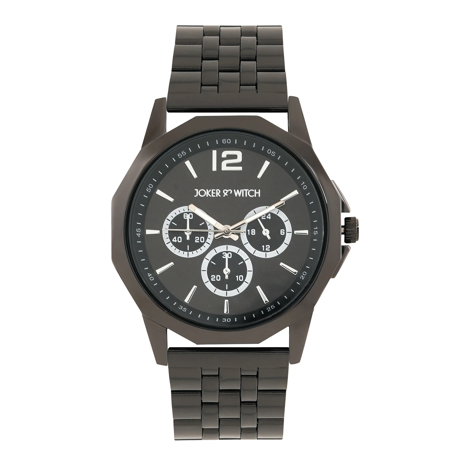 Daytona Black Large Dial Linked Chain Strap Men's Watch