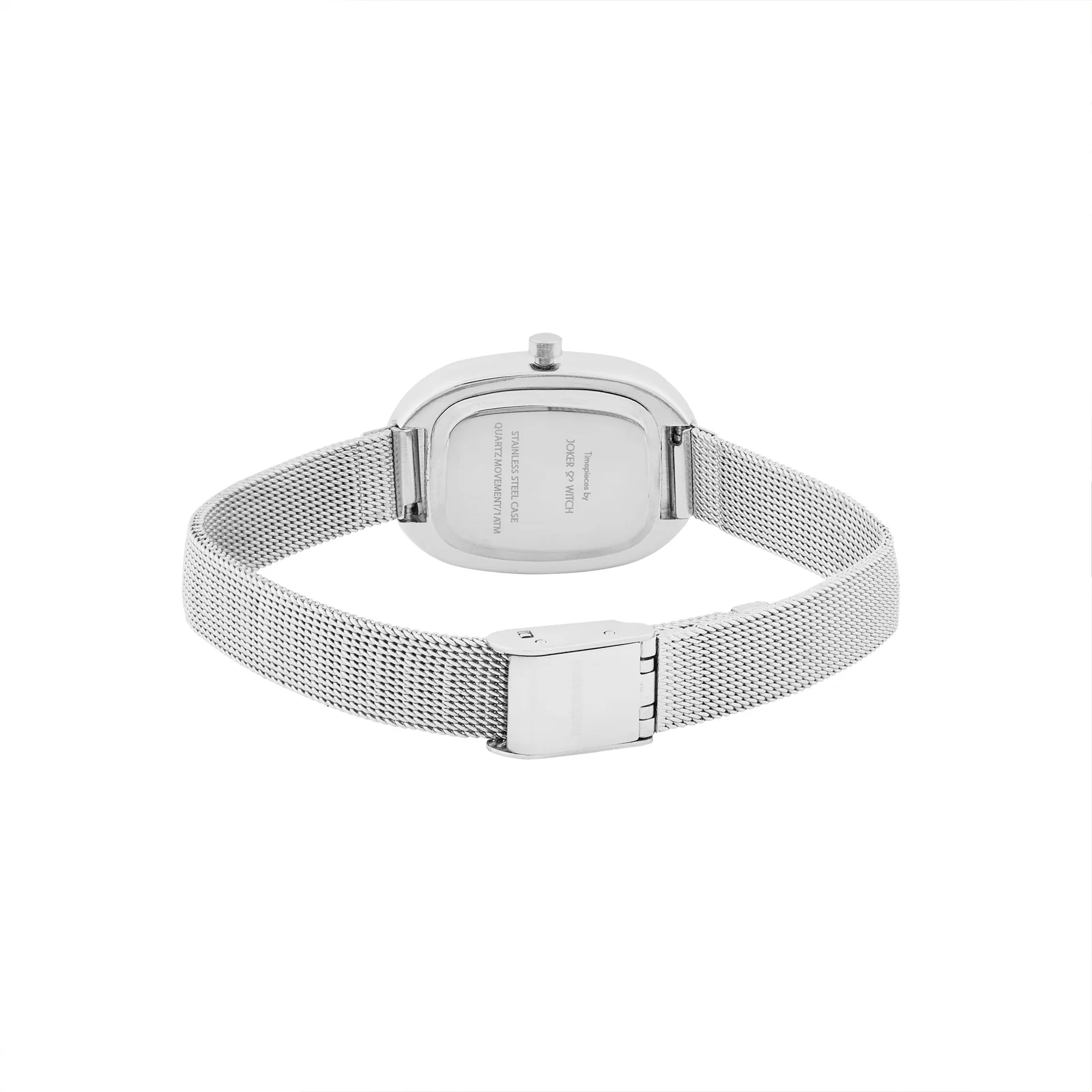 Enola Black Small Oval Dial Silver Mesh Strap Women's Watch - Image 6