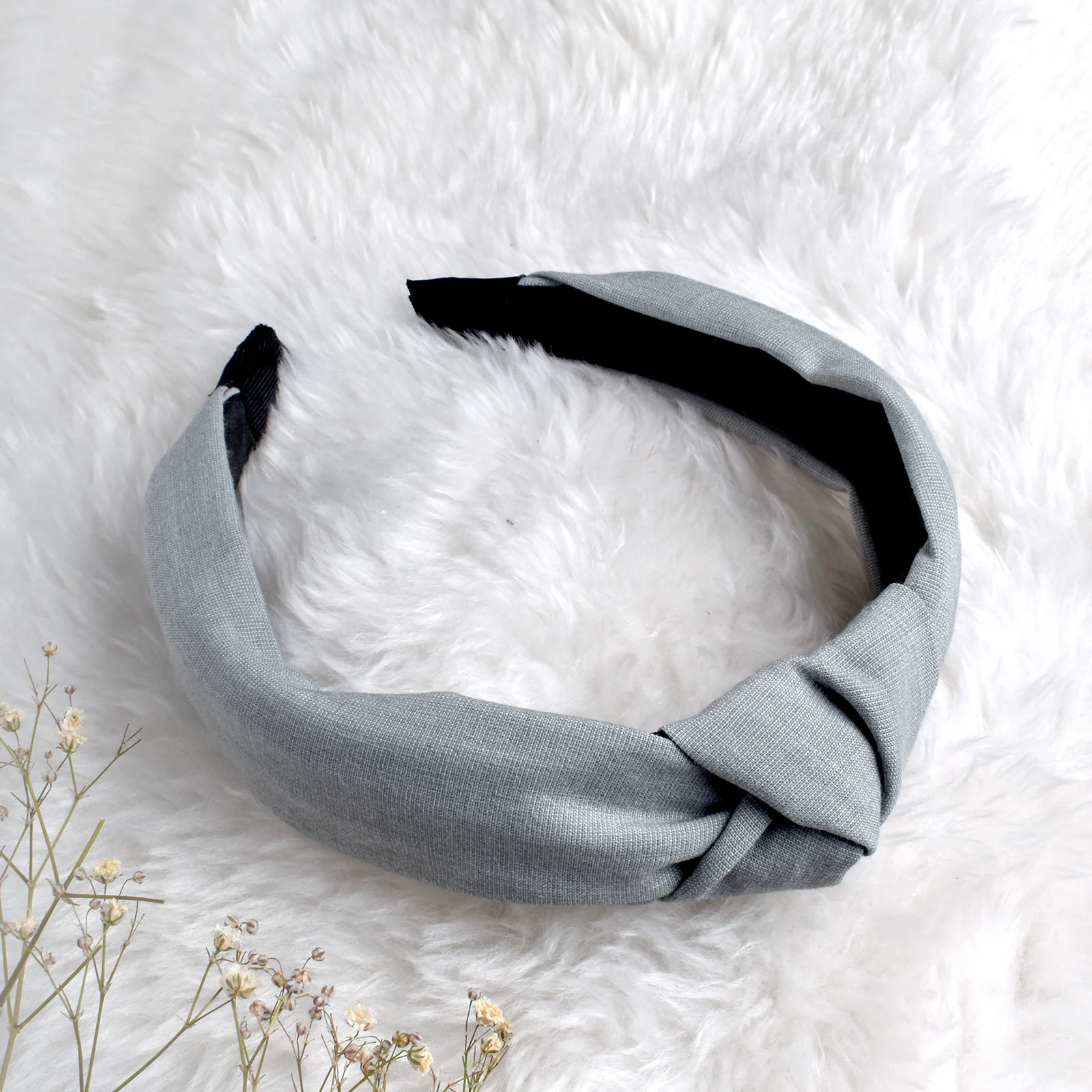 Flynn Cement Grey Turban Knot Hairband