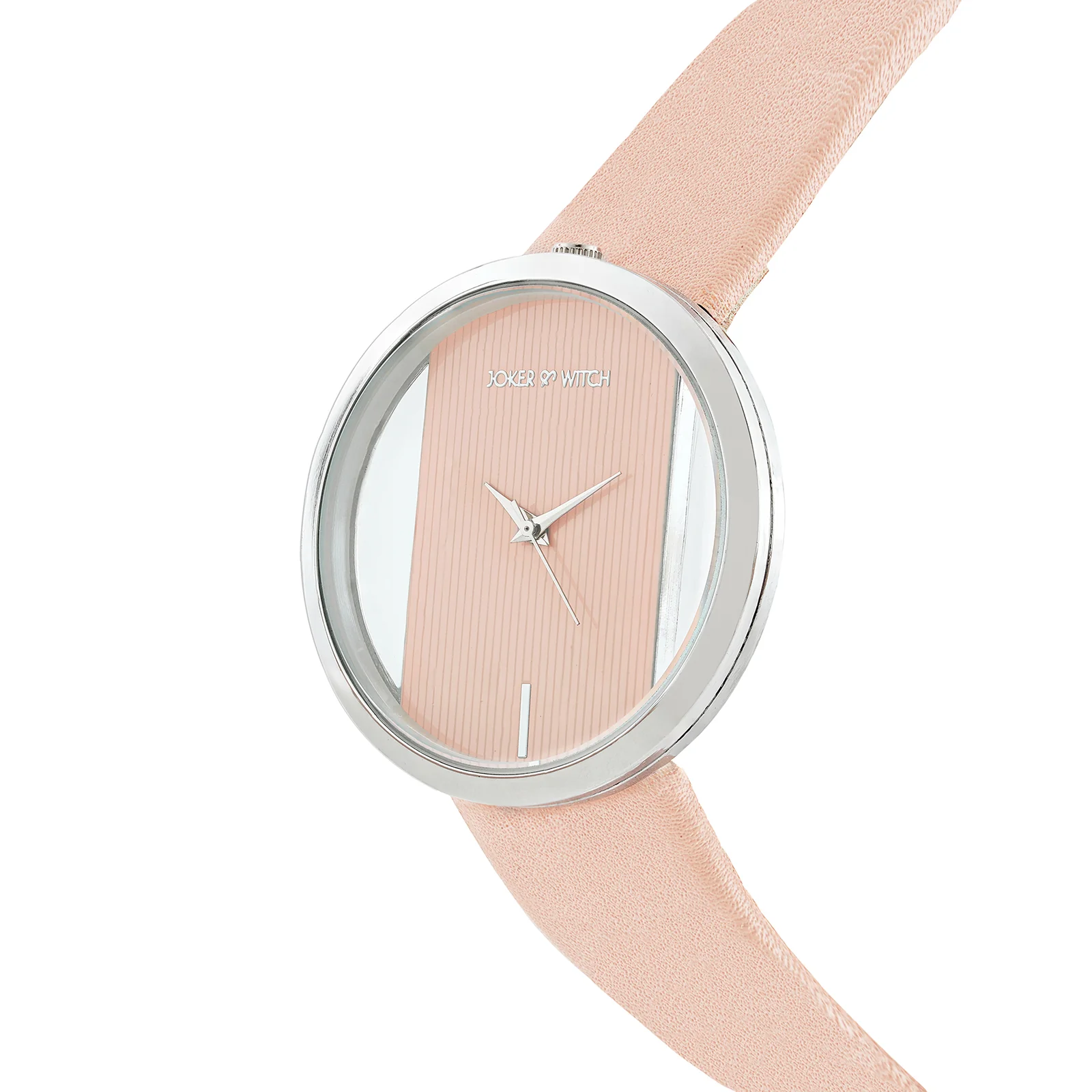 Futuristic Silver Pink Large Dial PU Strap Women's Watch - Image 4
