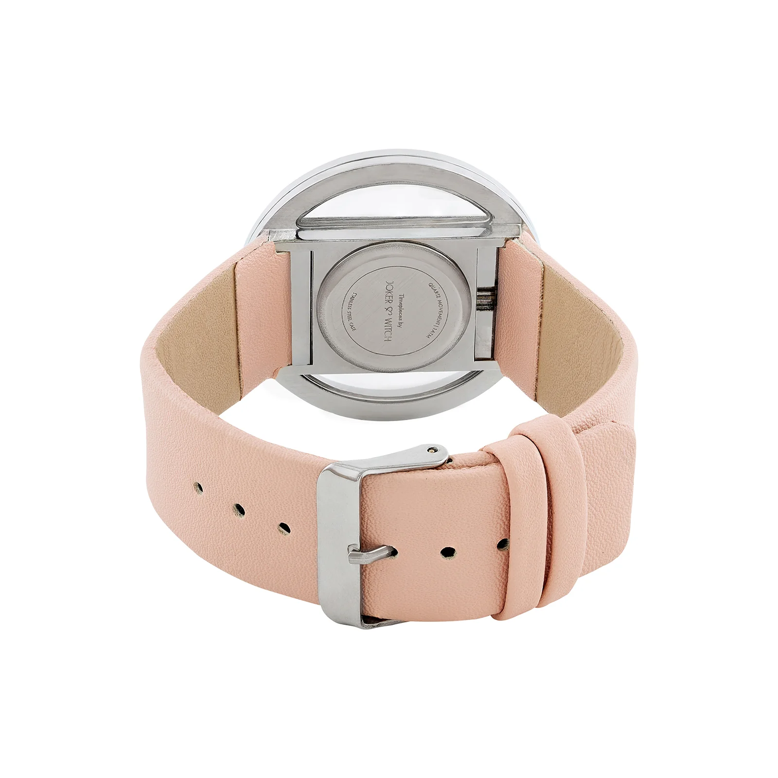 Futuristic Silver Pink Large Dial PU Strap Women's Watch - Image 6