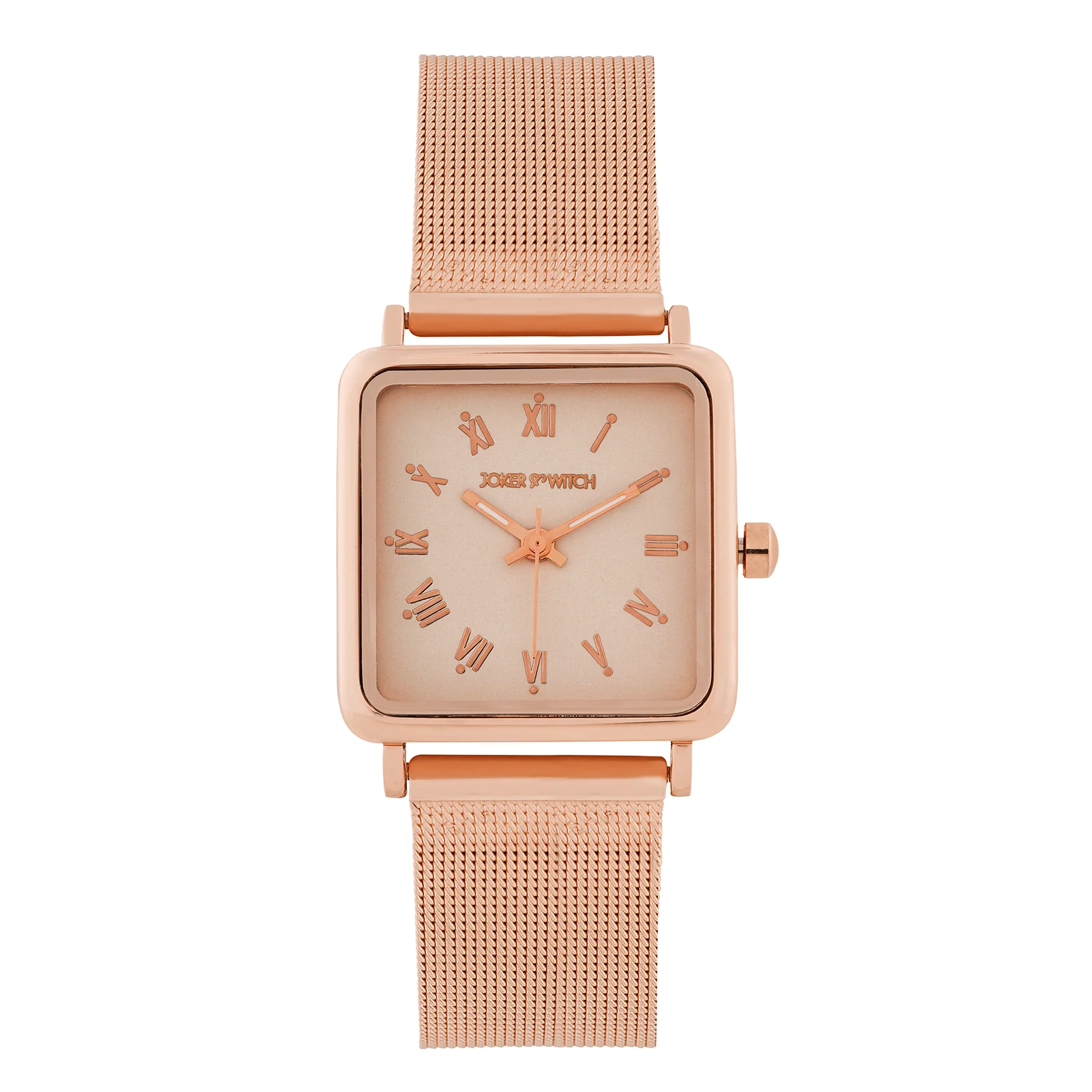 Vintage Rose Gold Small Square Dial Mesh Strap Women's Watch - Image 3