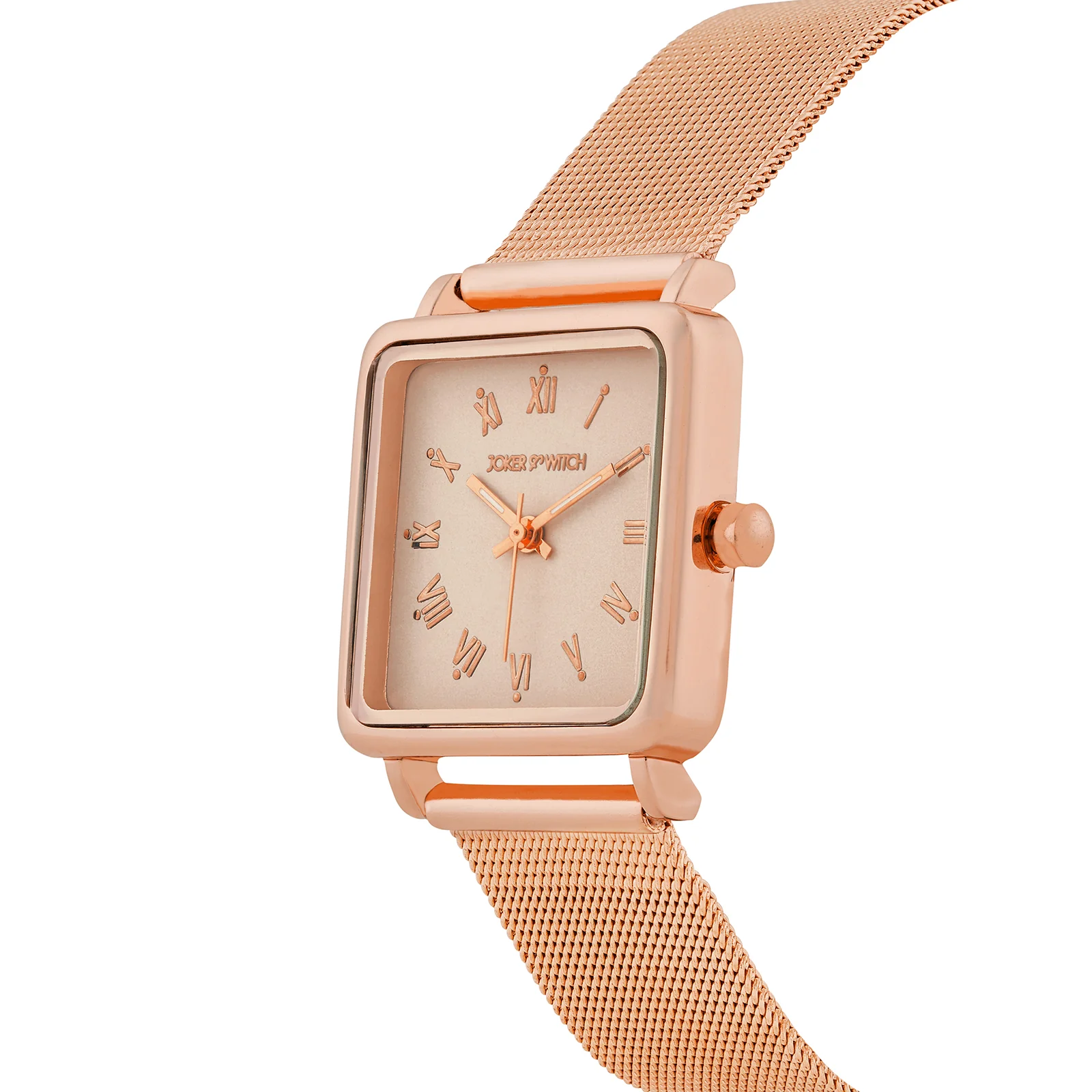 Vintage Rose Gold Small Square Dial Mesh Strap Women's Watch - Image 4
