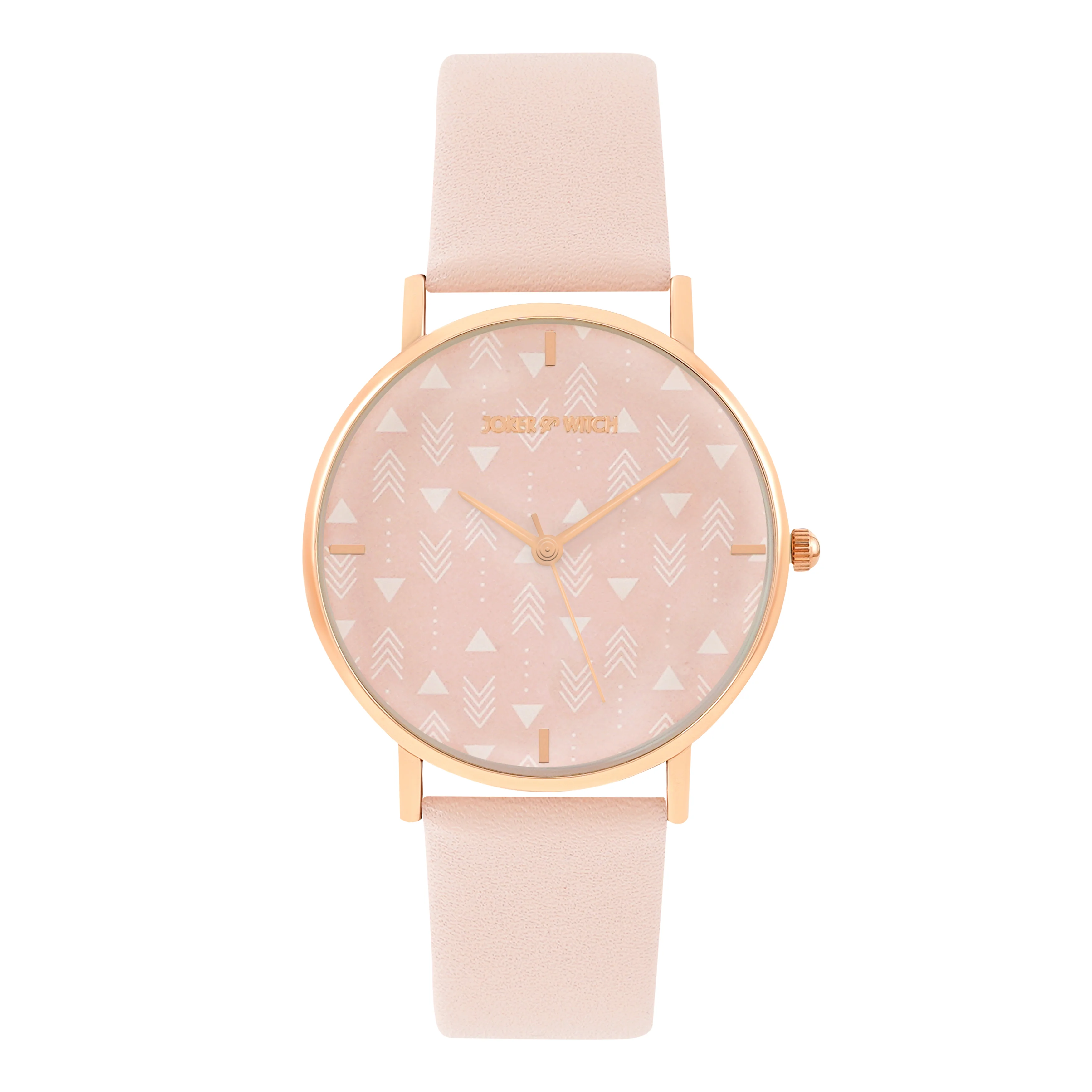 Printed Gingerbread Pink Medium Dial PU Strap Women's Watch