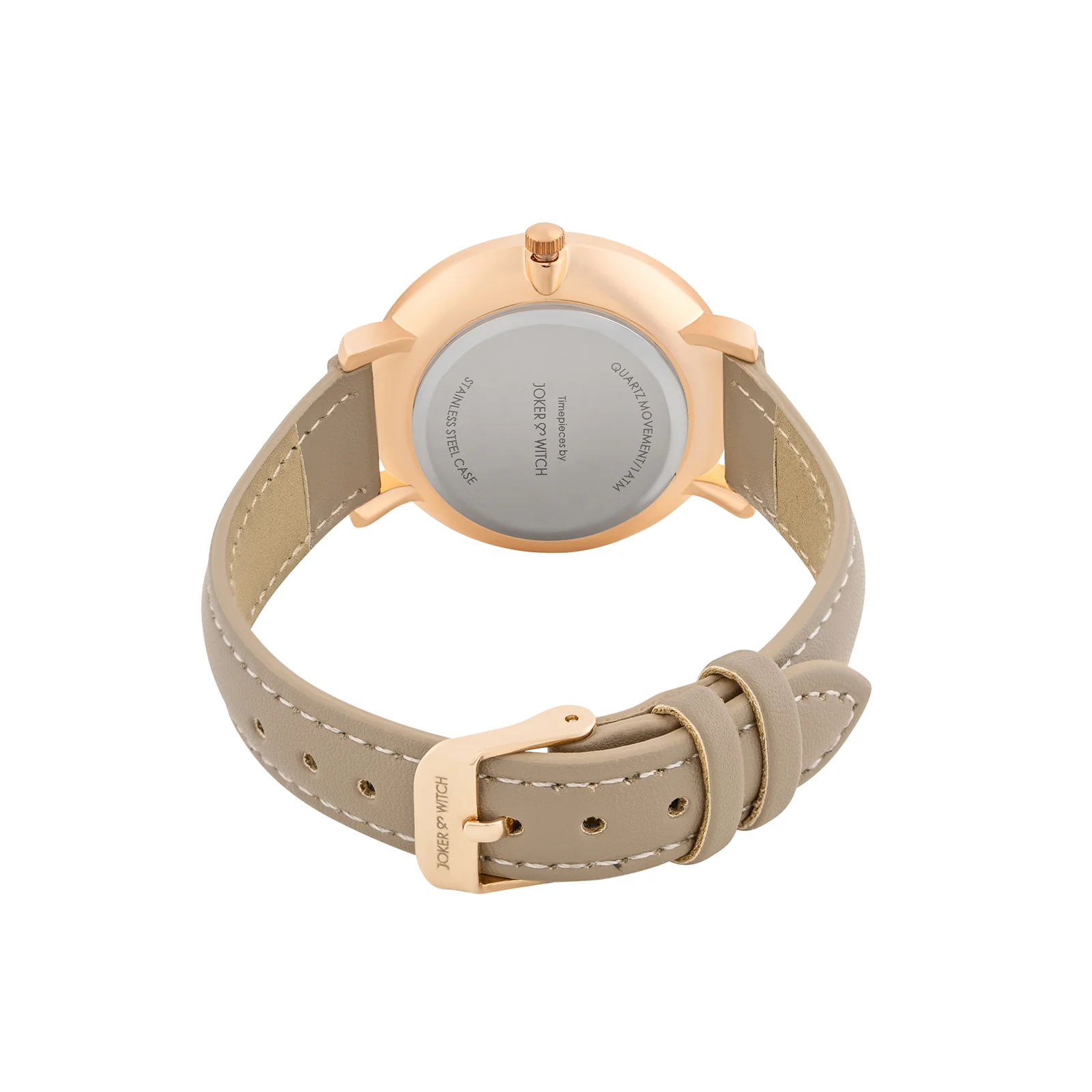Giselle Taupe Medium Rhinestone Dial PU Strap Women's Watch - Image 6