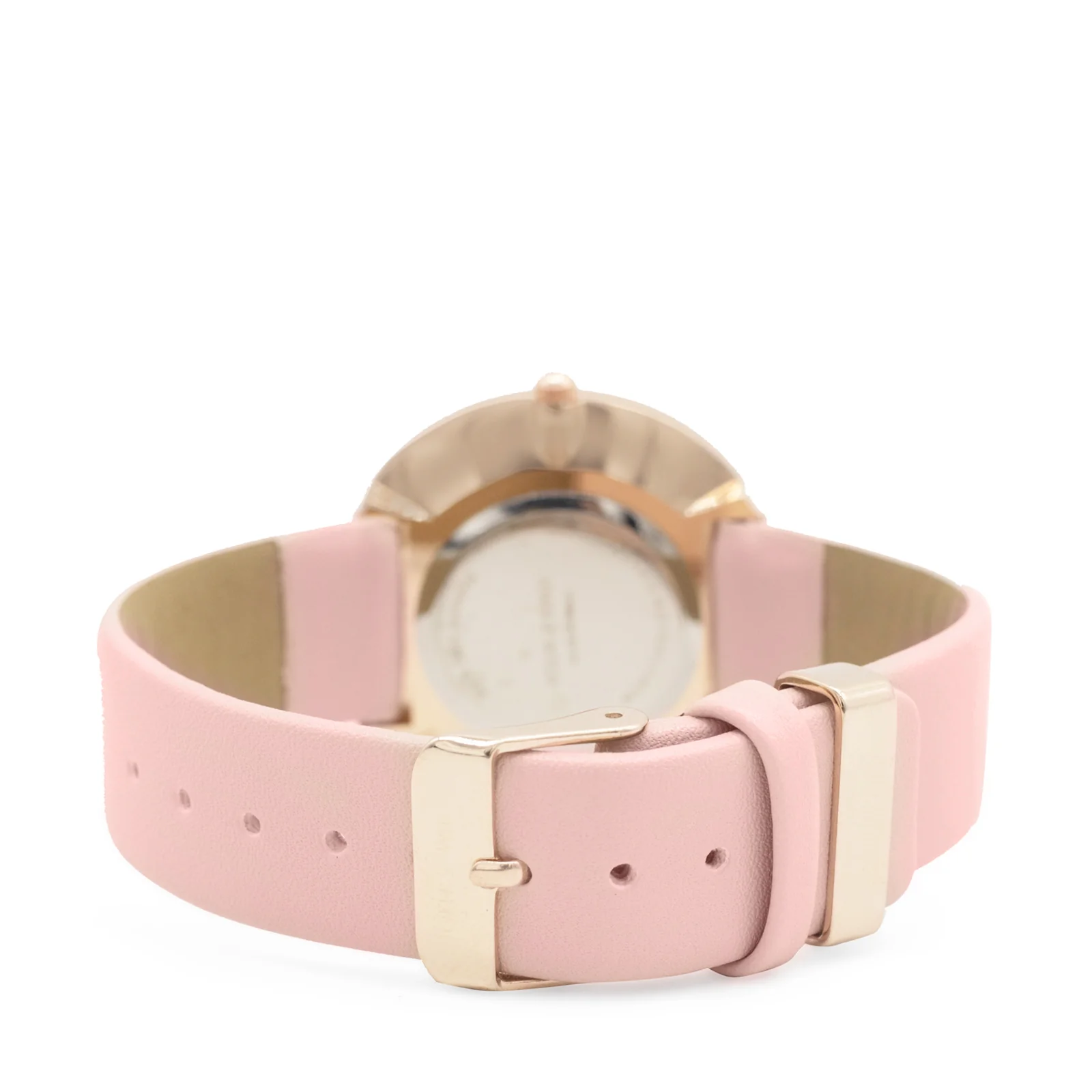 Hailey White Large Marble Dial Pink PU Strap Women's Watch - Image 6