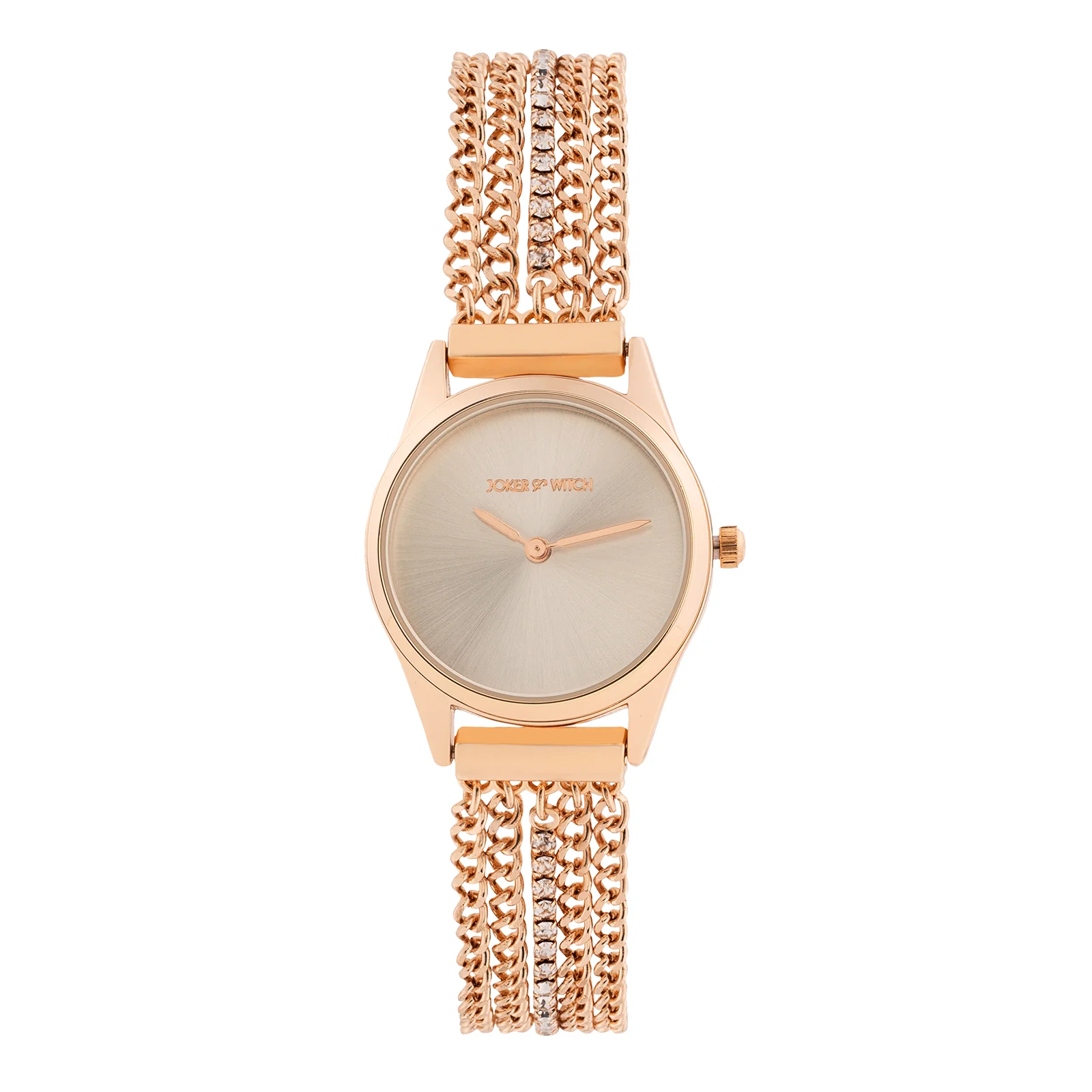 Haisley Silver Small Dial Rose Gold Chain Strap Women's Watch - Image 3