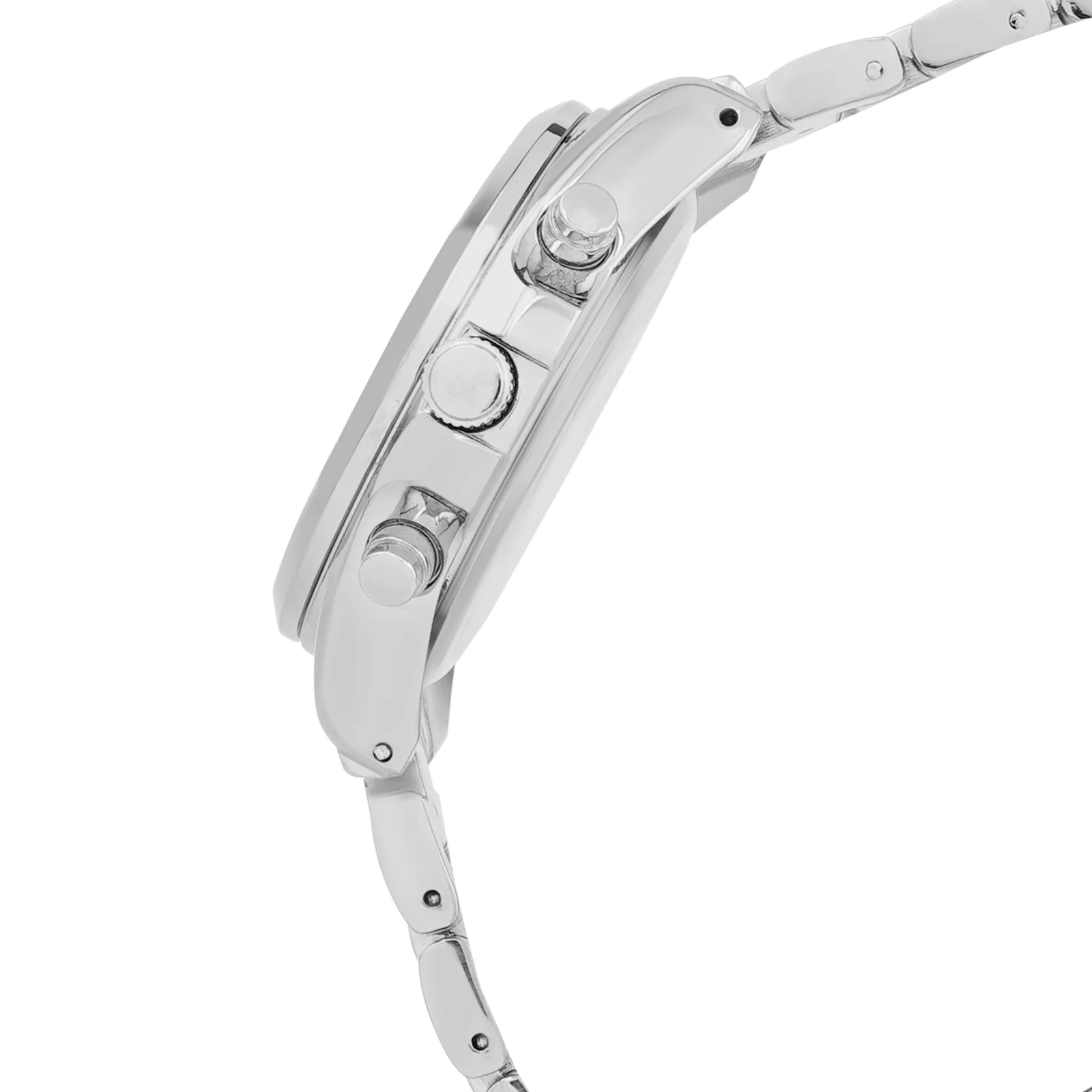Meghan Silver Large Dial Linked Chain Strap Women's Watch - Image 5