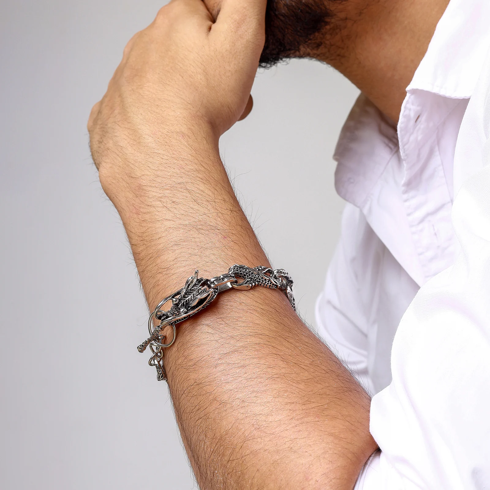 Icarus Dragon Scale And Dragon Head Bracelet - Image 2