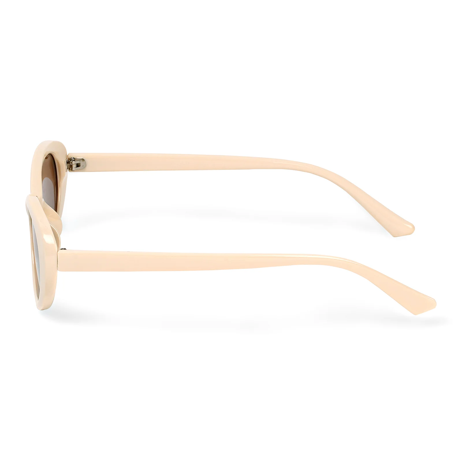 Kyoko Oval Beige Sunglasses - Image 5