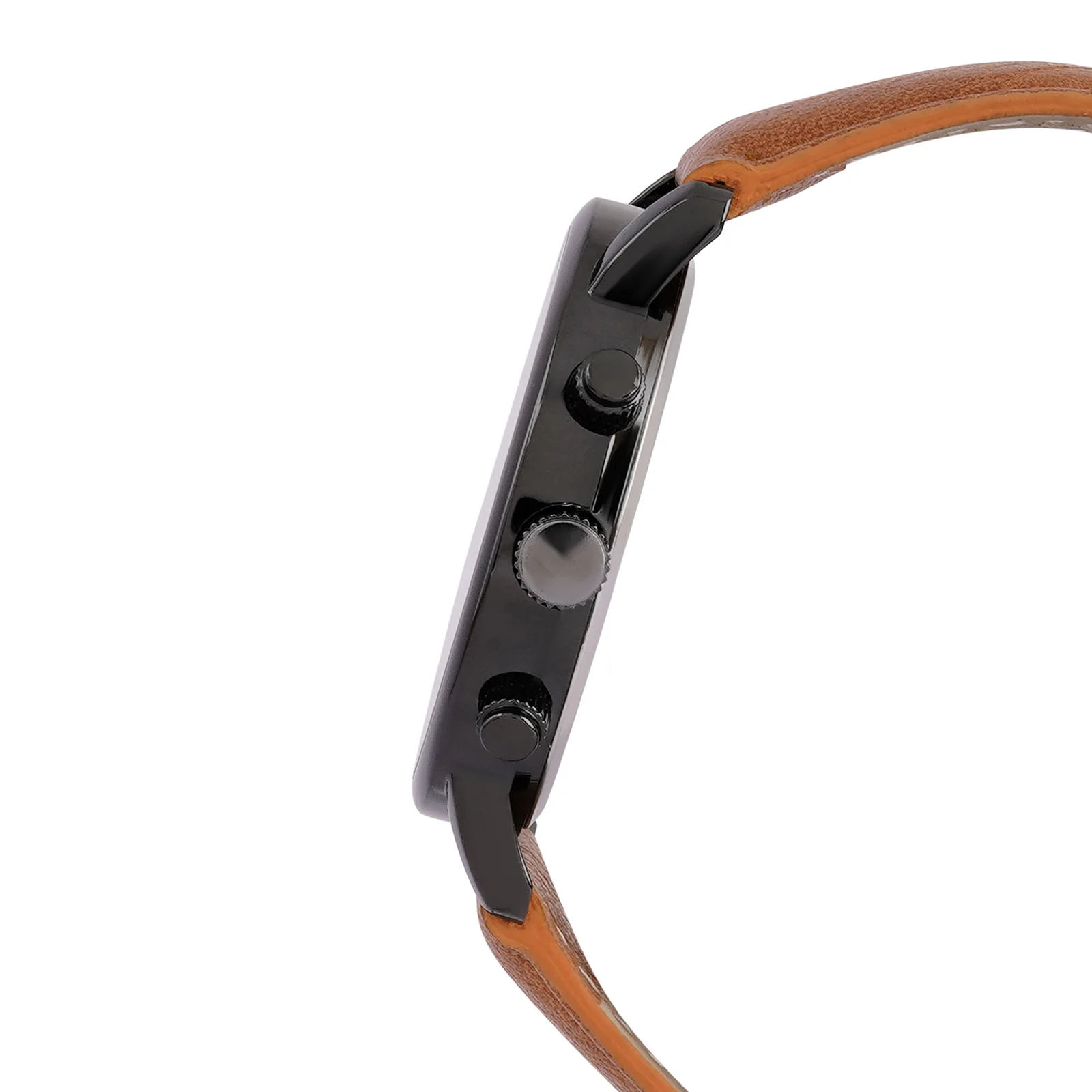 Laanda Grey Large Dial Brown PU Strap Men's Watch - Image 5