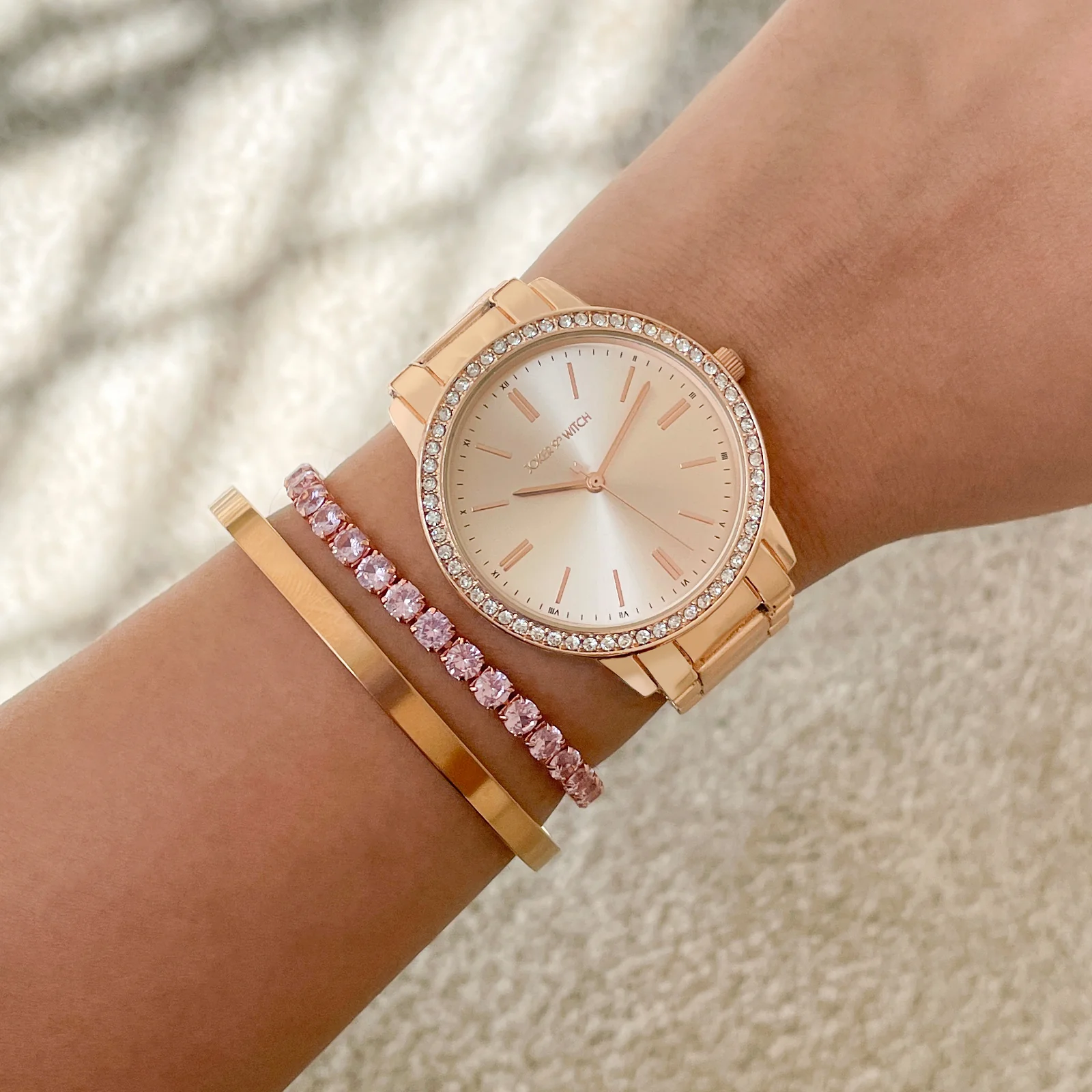 Lancia Rosegold Watch Bracelet Stack
