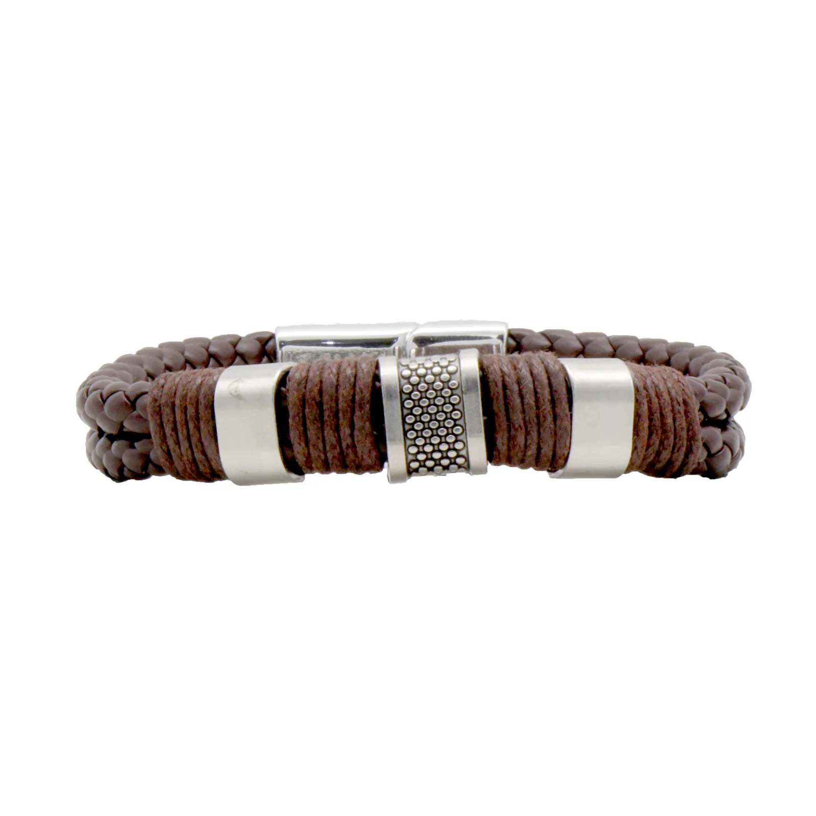 Logan Braided Multi-Strand Brown Men's Bracelet - Image 2