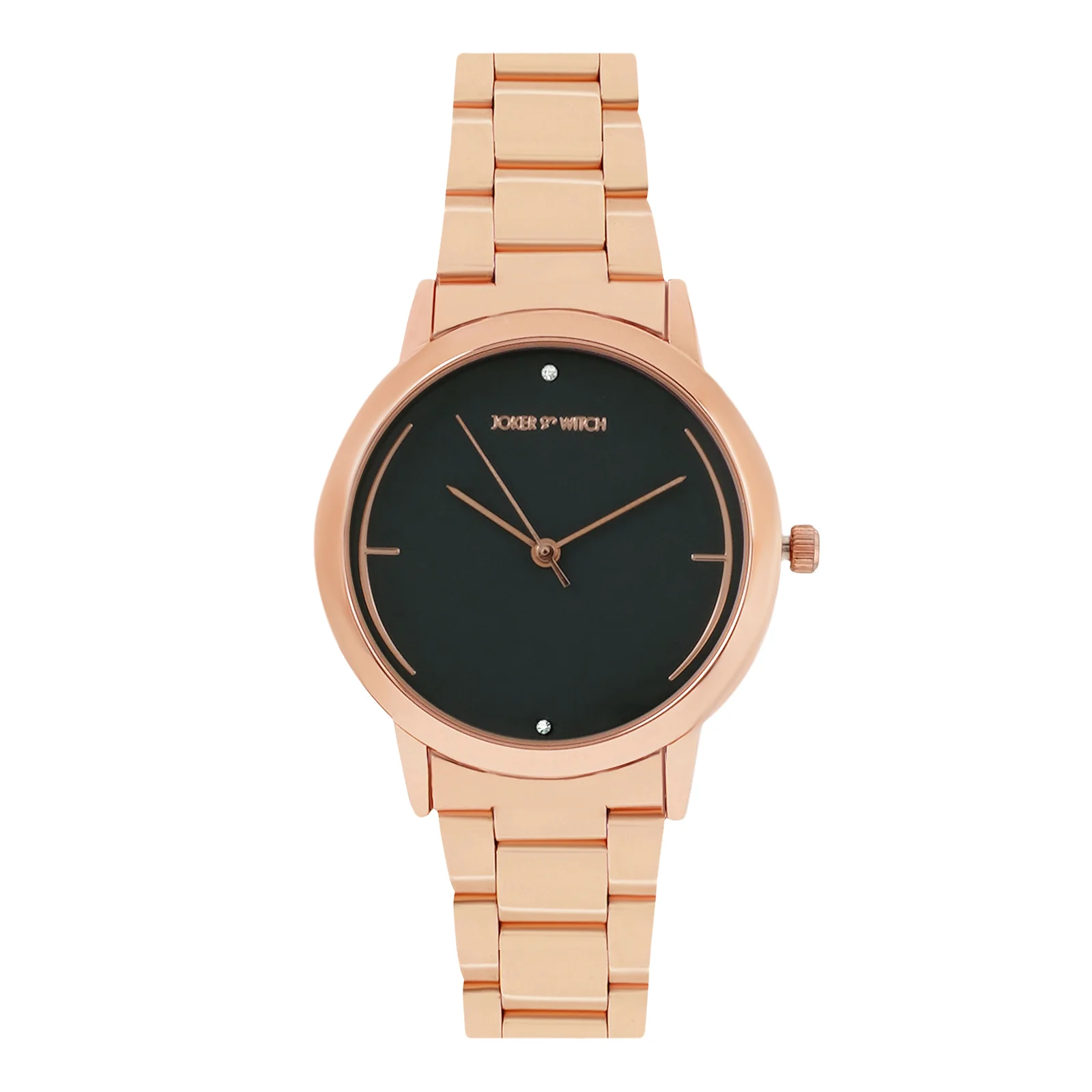 Luna Grey Medium Dial Rose Gold Linked Chain Strap Women's Watch
