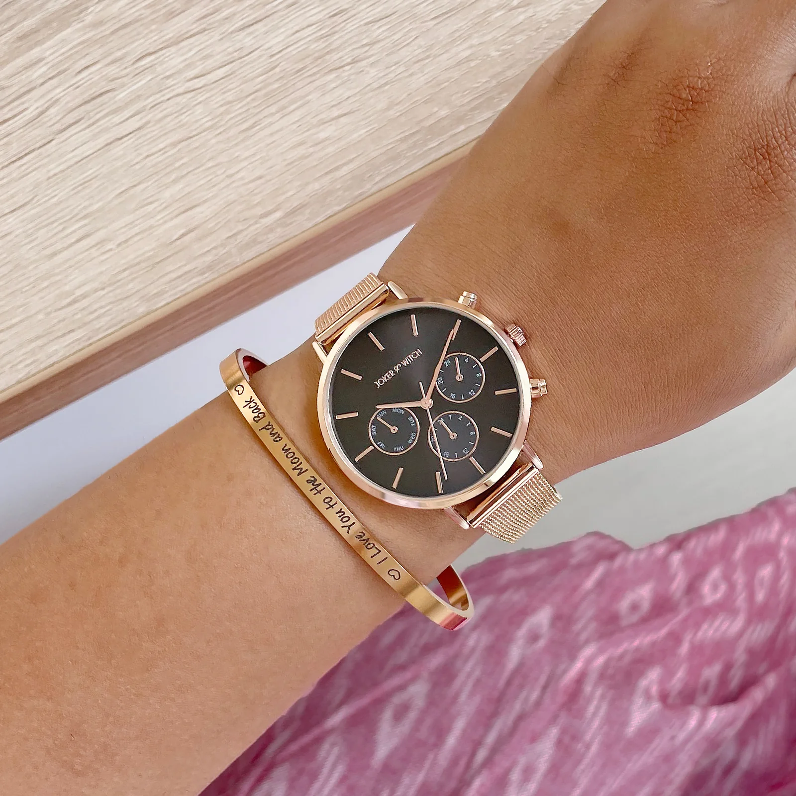 Makena Rosegold Watch Bracelet Stack