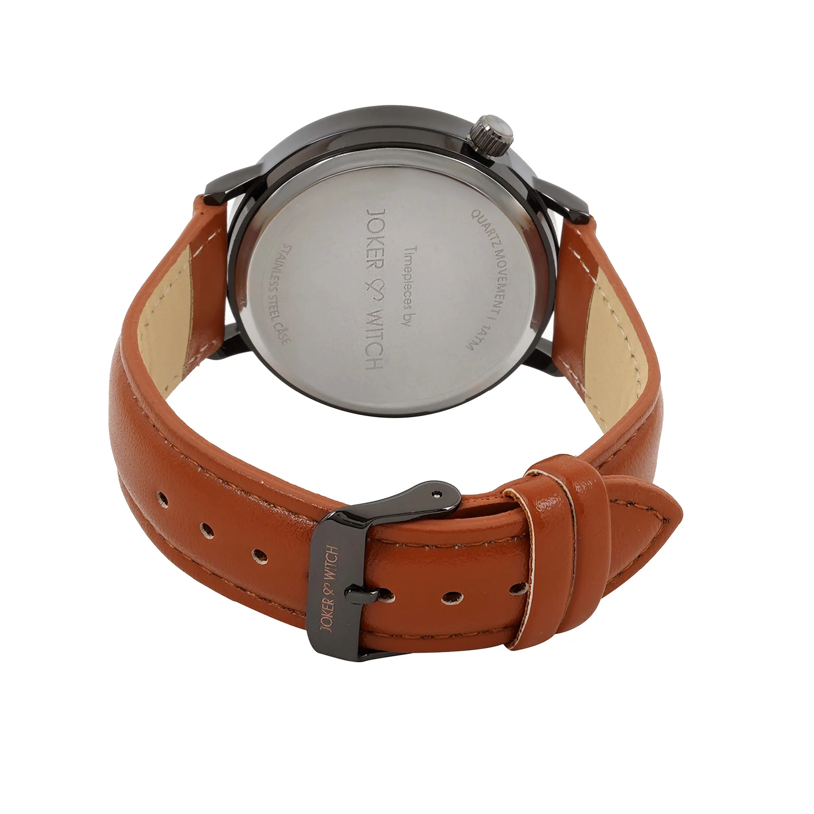 Manchester Black Large Dial Brown PU Strap Men's Watch - Image 6