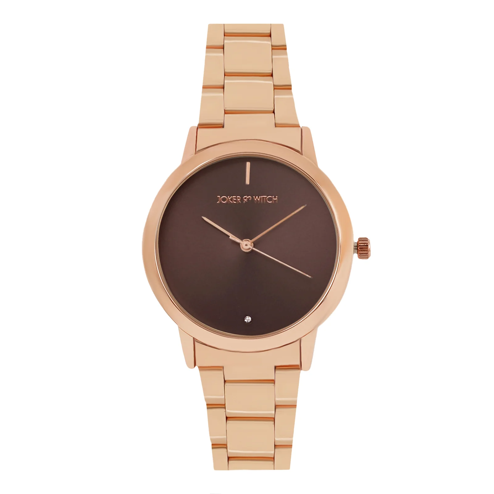 Midnight Taupe Medium Dial Rose Gold Linked Chain Strap Women's Watch