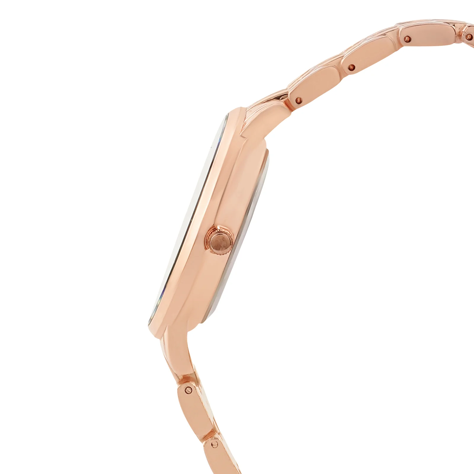 Mini Aimee Black Medium Dial Rose Gold Linked Chain Strap Women's Watch - Image 5
