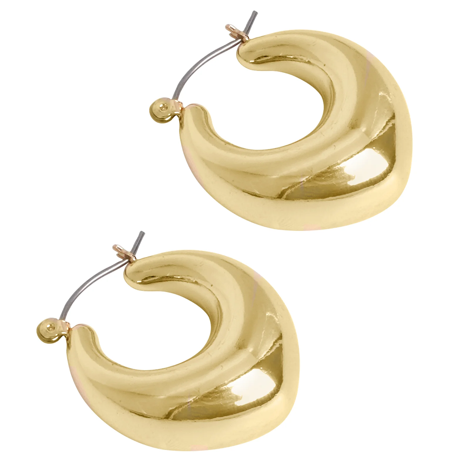 Minimal Drop Shaped Gold Hoops - Image 6