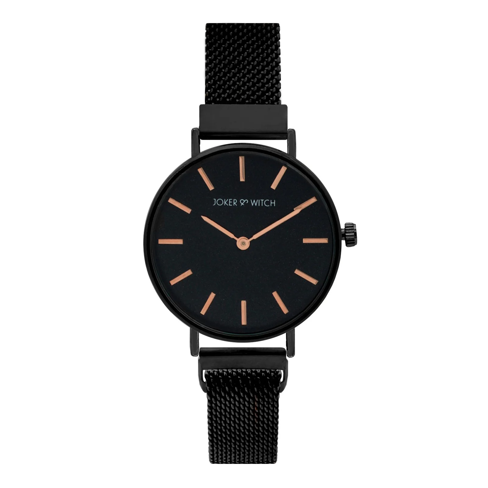 Natalie Rose Gold Black Medium Dial Magnetic Strap Women's Watch