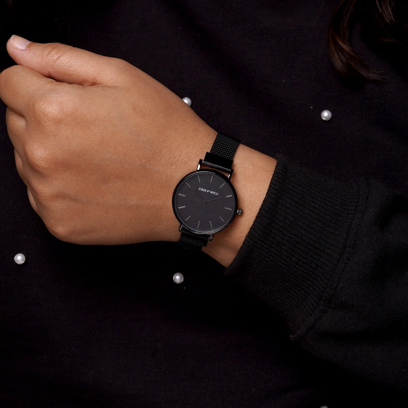 Natalie Silver Black Medium Dial Magnetic Strap Women's Watch - Image 2