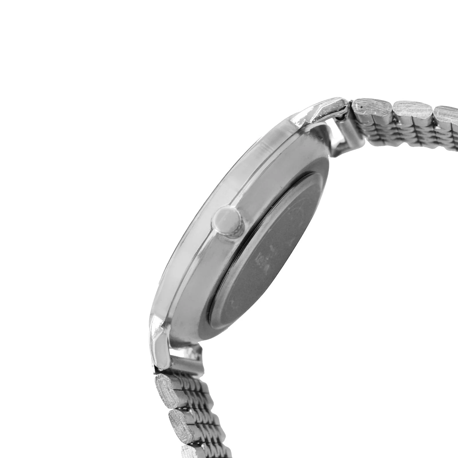 Nebula Black Large Dial Silver Linked Chain Strap Women's Watch - Image 7