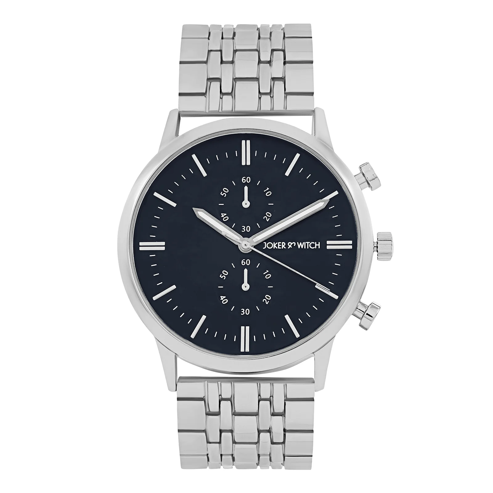 Niko Blue Large Dial Silver Linked Chain Strap Men's Watch