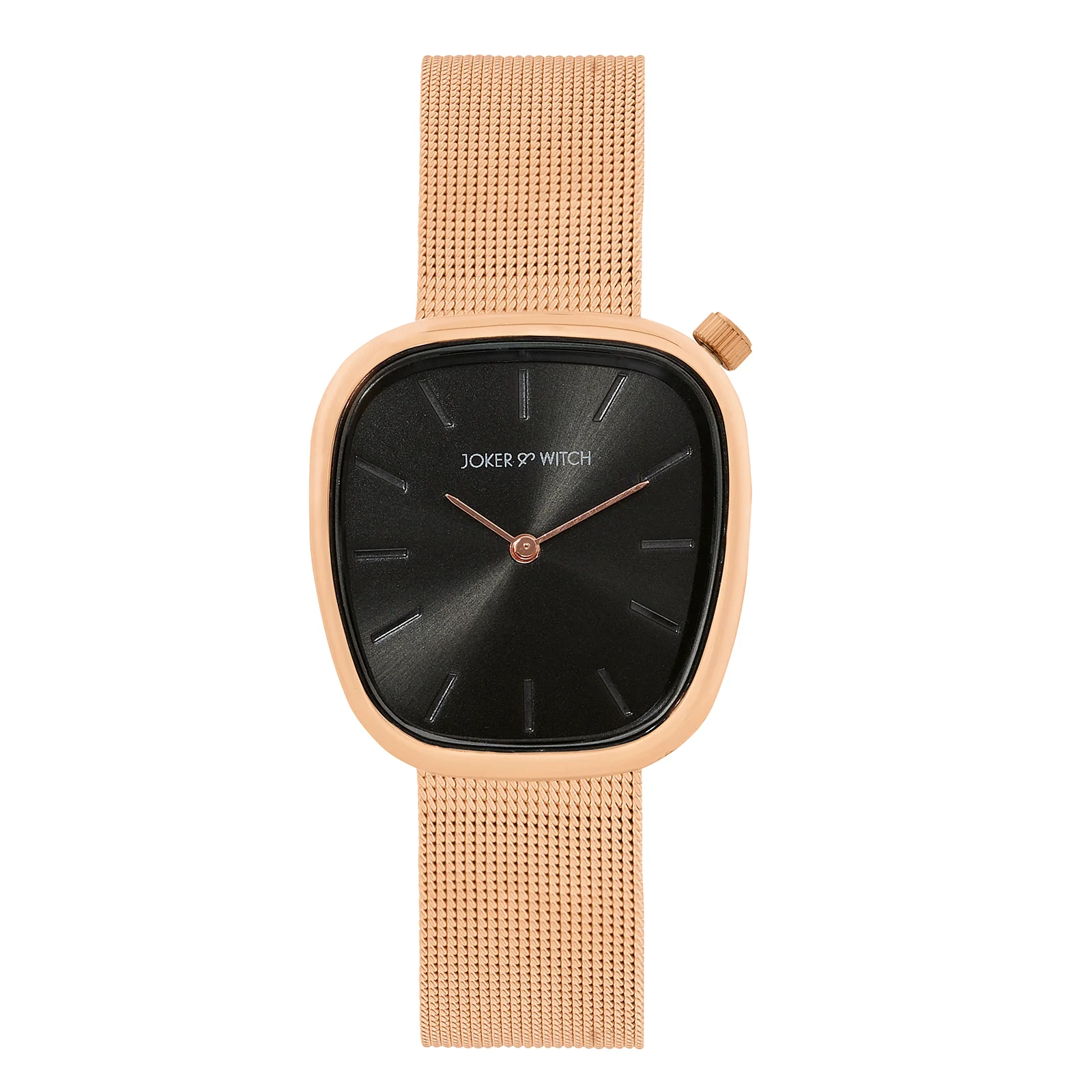 Nocturne Black Small Square Dial Rose Gold Mesh Strap Women's Watch - Image 3